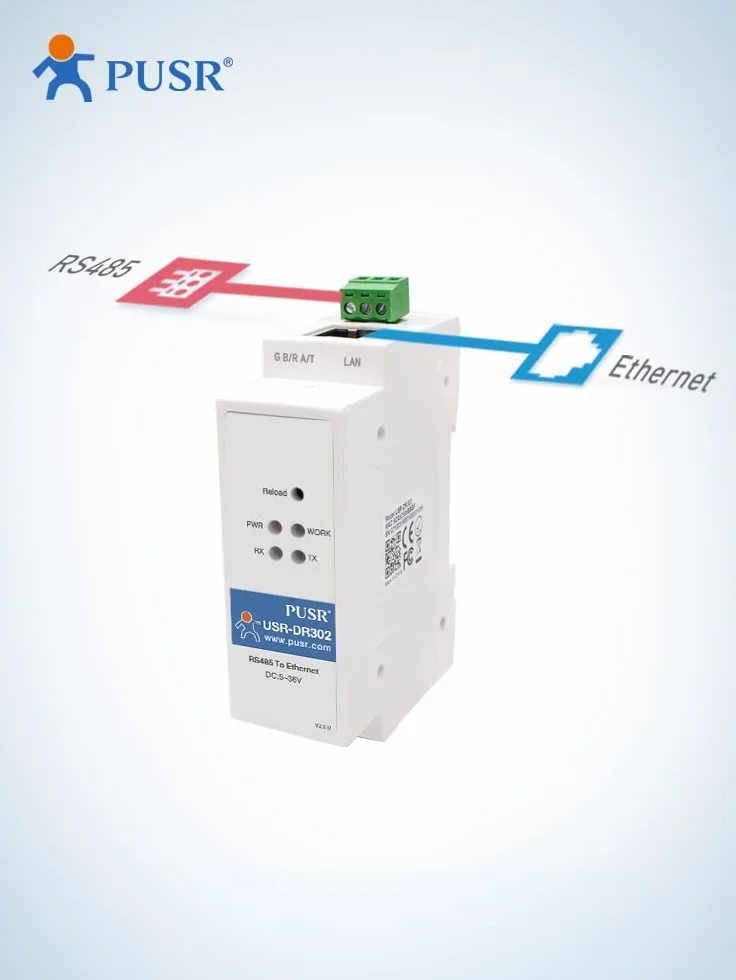 Przetwornik RS485 na Ethernet Modbus RTU TCP DR302