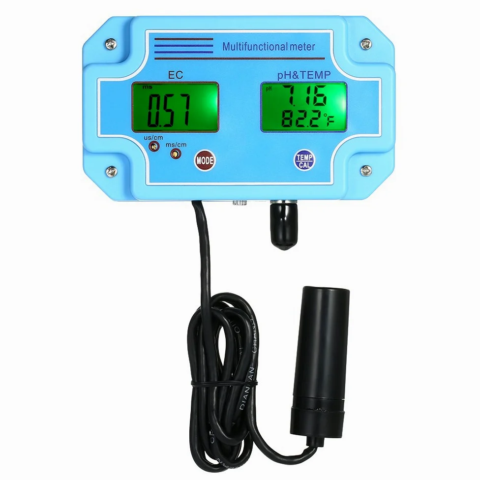 Irfora Professionnel 3 en 1 pH/CE/Temp Mètre Détecteur d'eau Multi-paramètre Numérique LCD Tri-Mètre Multi-Fonction Qualité de l'eau Moniteur Multiparamètre Qualité de l'eau Testeur