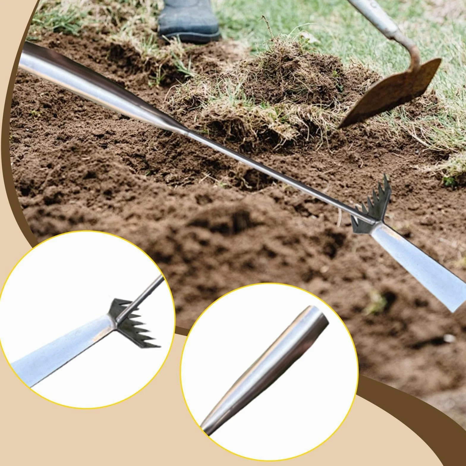 Arracher Les Mauvaises Herbes, Arrache-Mauvaises Herbes Manuel de Jardin avec Poignée Ergonomique, Outil Portable pour Enlever Les Plantes de Jardin, Poignée en Métal