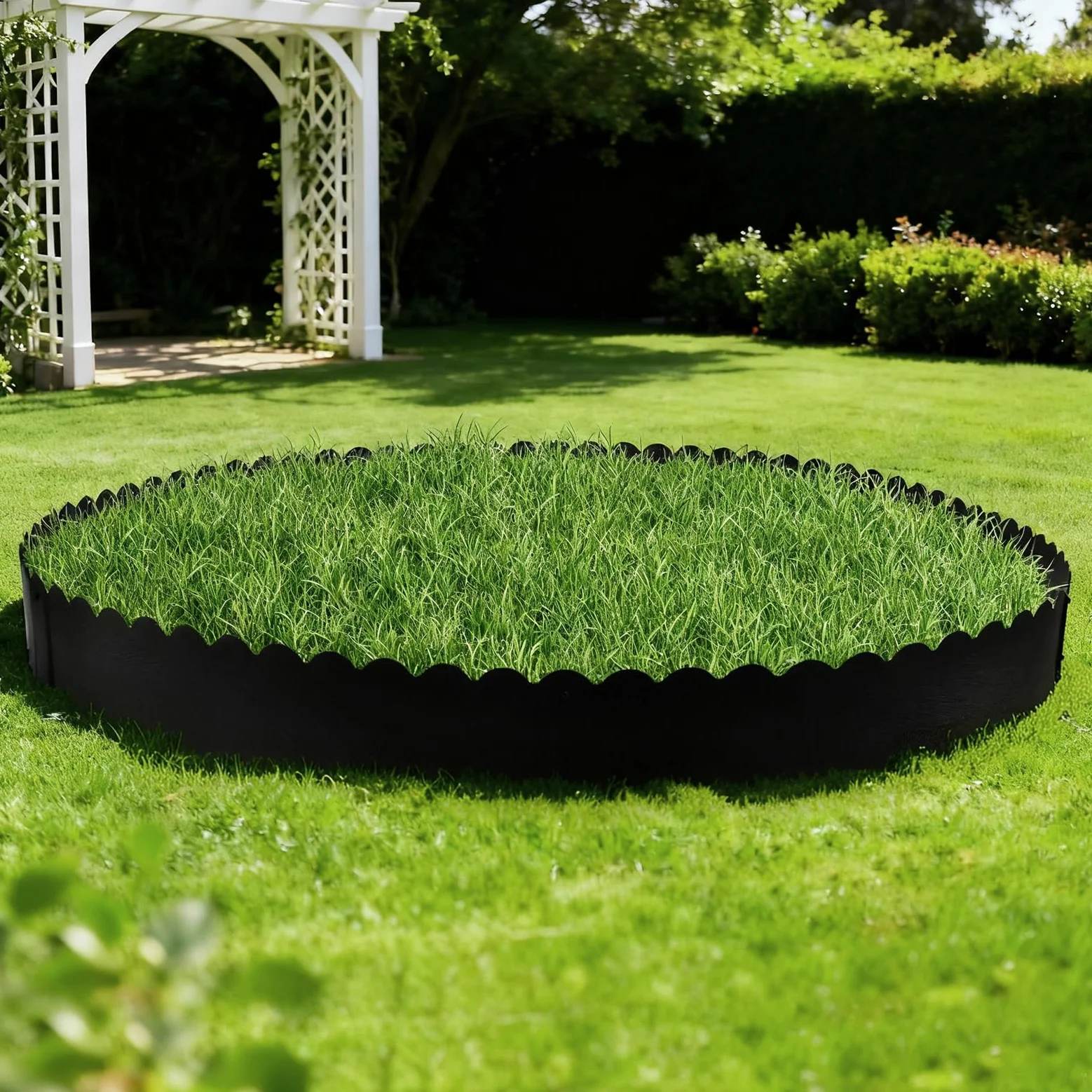 Lot de 6 bordures de pelouse en métal - Bordure de jardin - Barrière contre les mauvaises herbes - Résistant aux intempéries et flexible - Pour parterres et chemins - Noir