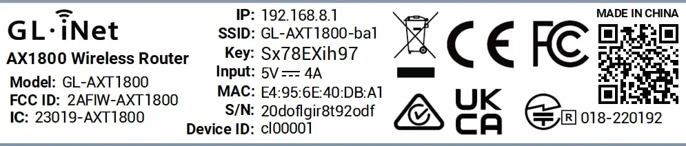 GL.iNet AXT1800 Slate AX Routeur WiFi 6 AX1800 Mbps Bi-Bande, 3 Ports Gigabit, VPN, WPA3