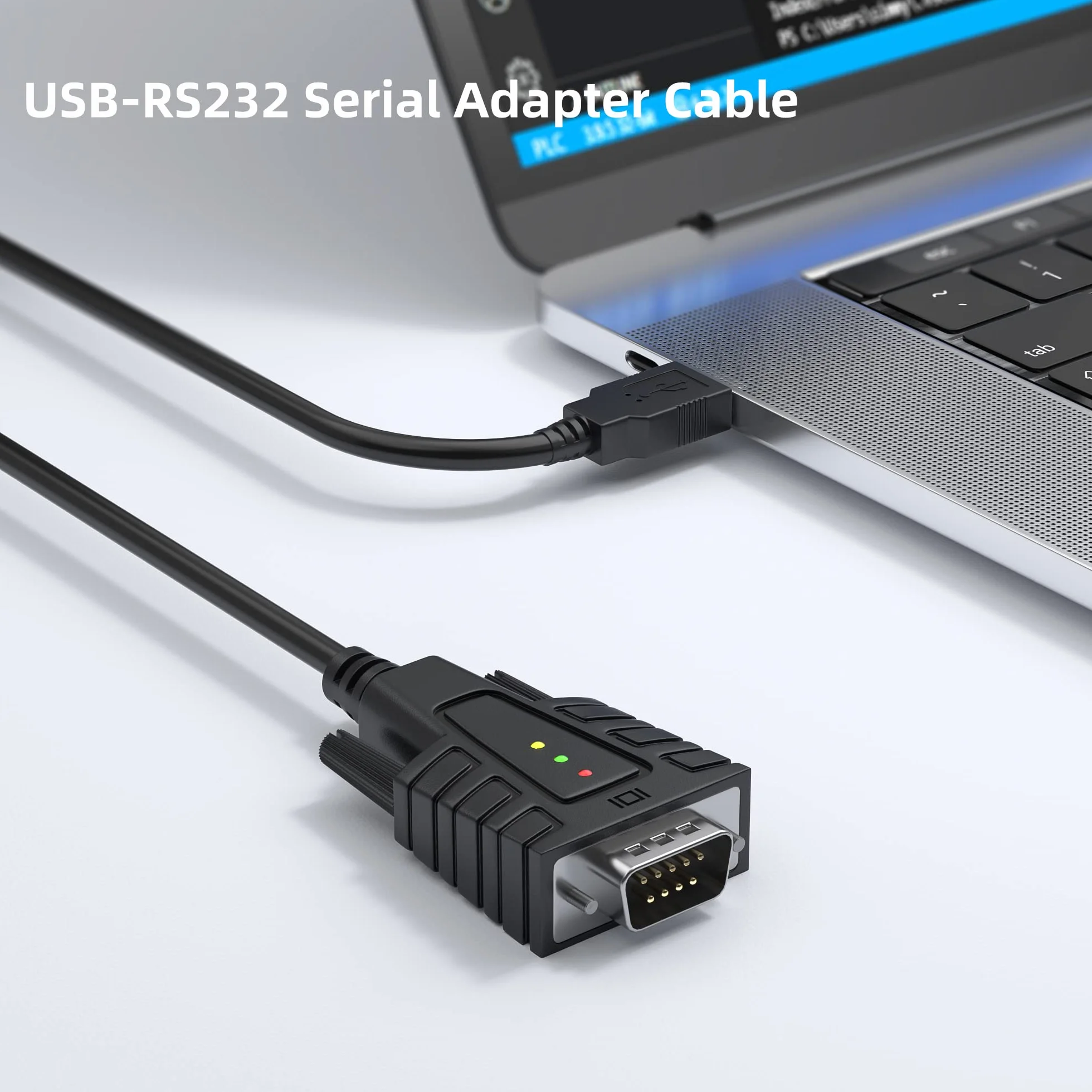 DriverGenius SerialEdgeX Adaptateur USB vers RS232 DB9 3 LEDs Surveillance Compatible Windows 11 macOS 15 Modèle USB232A-B-A