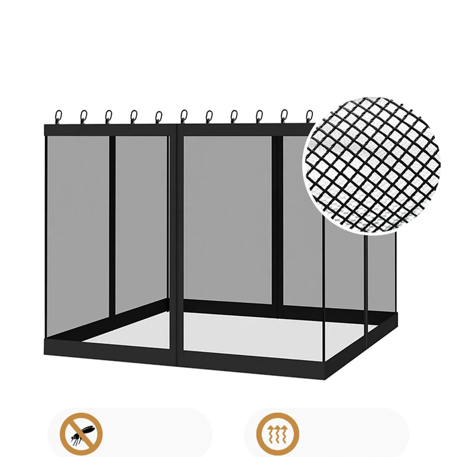 Filet De Canopée pour Patio Anti-Moucheron, Aération, Résistant UV, | Filet Moustiquaire Tonnelle Patios, Extérieur, Tentes, Camping, Plein Air, Terrasses, Balcons, Jardins,