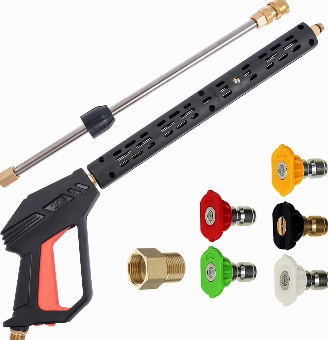 Pistolet de Nettoyeur Haute Pression de Rechange 4000 PSI avec Lance d’Extension 40 pouces, Raccord M22 15 mm ou M22 14 mm, 5 Buses de Pulvérisation Points forts