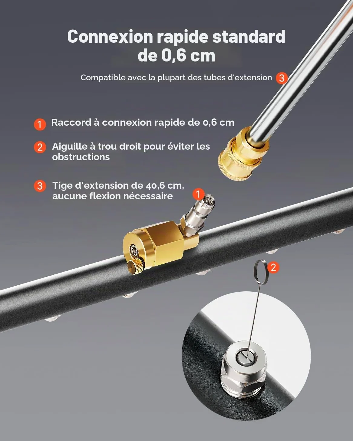 VEVOR Nettoyeur de Surface pour Nettoyeur Haute Pression 590 mm, Accessoire Nettoyeur Sol en Acier INOX sur Roues, 275 Bar Max. mécanisme de réglage d'angle 7 Buses pulvérisation 2 tiges d'extension