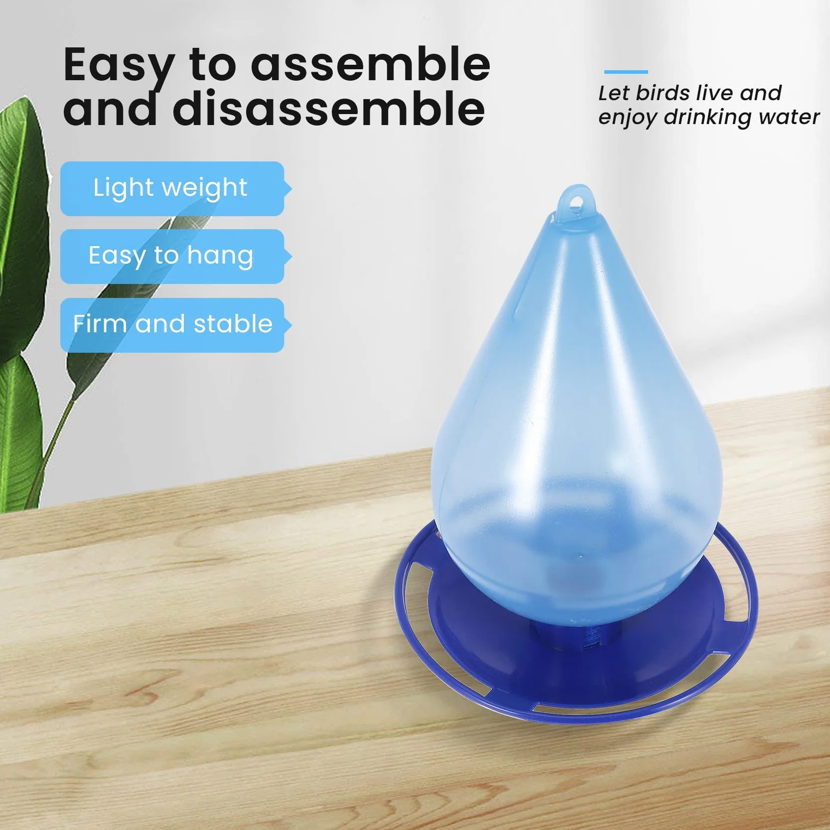 Mangeoire à Oiseaux Automatique avec Distributeur d'Eau et Crochet Suspendu
