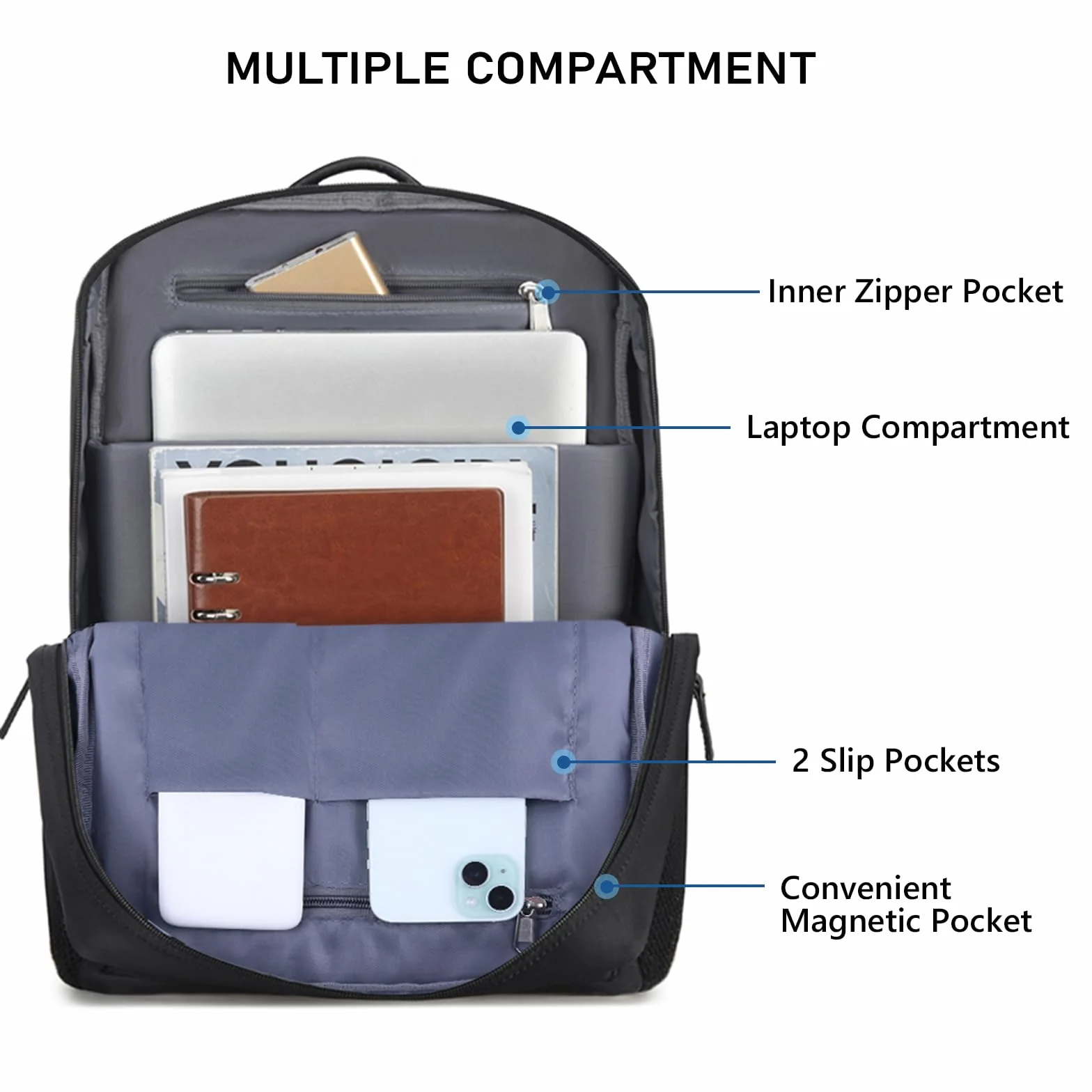 Dobaly Sac à Dos Homme Travail Ordinateur Portable Impermeable PC