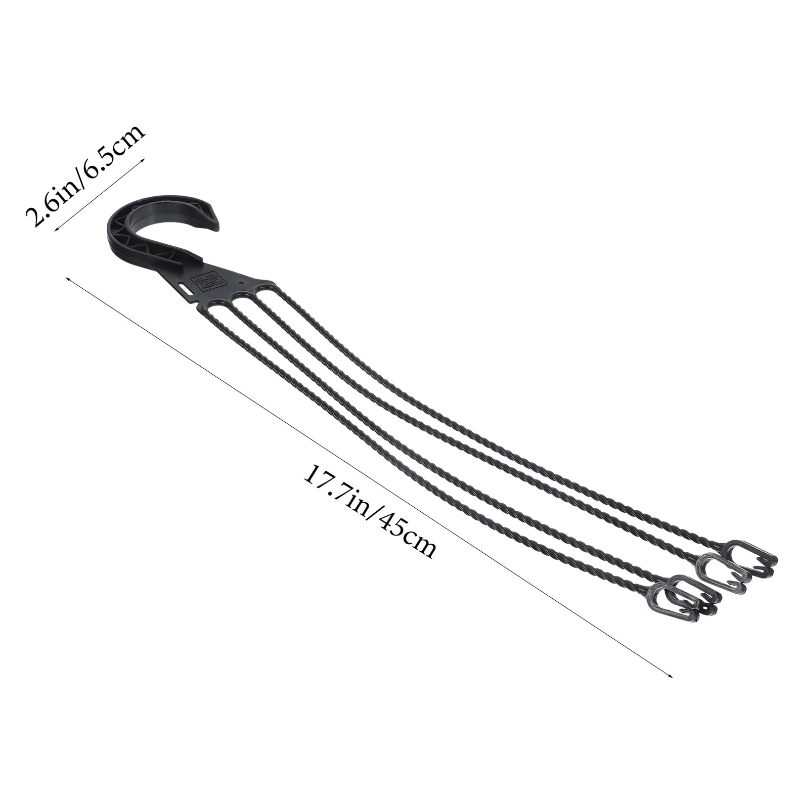 Healvian Lot de 5 crochets de suspension en plastique pour pot de fleurs, 45 cm, 4 points de suspension pour plantes, crochets de rechange pour pot de fleurs de jardin, supports muraux pour intérieur