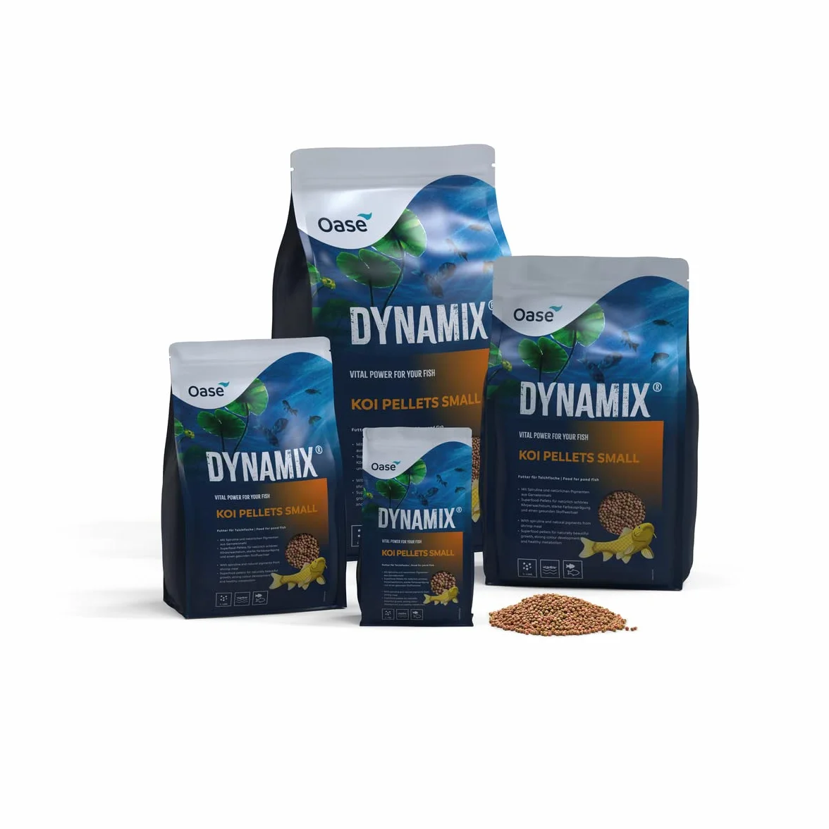 Dynamix Koi Pellet 8 l, Nourriture pour Poissons de Bassin, Nourriture pour Koïs, Petit Taille, 2.8kg