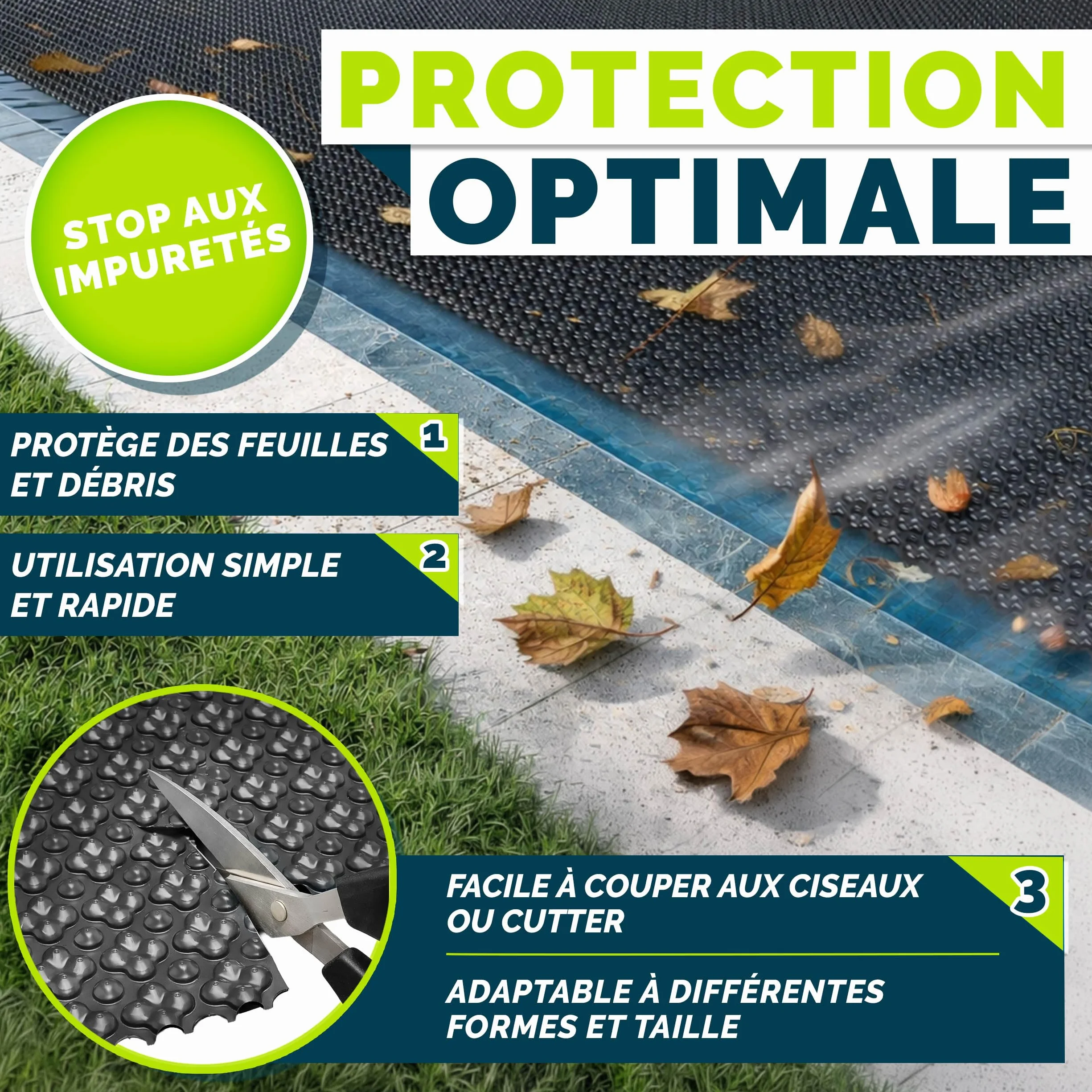 Tillvex Elite Bâche Solaire à Bulles 400 µm Rectangulaire 732 x 366 cm Film Thermique ProHeat QB4