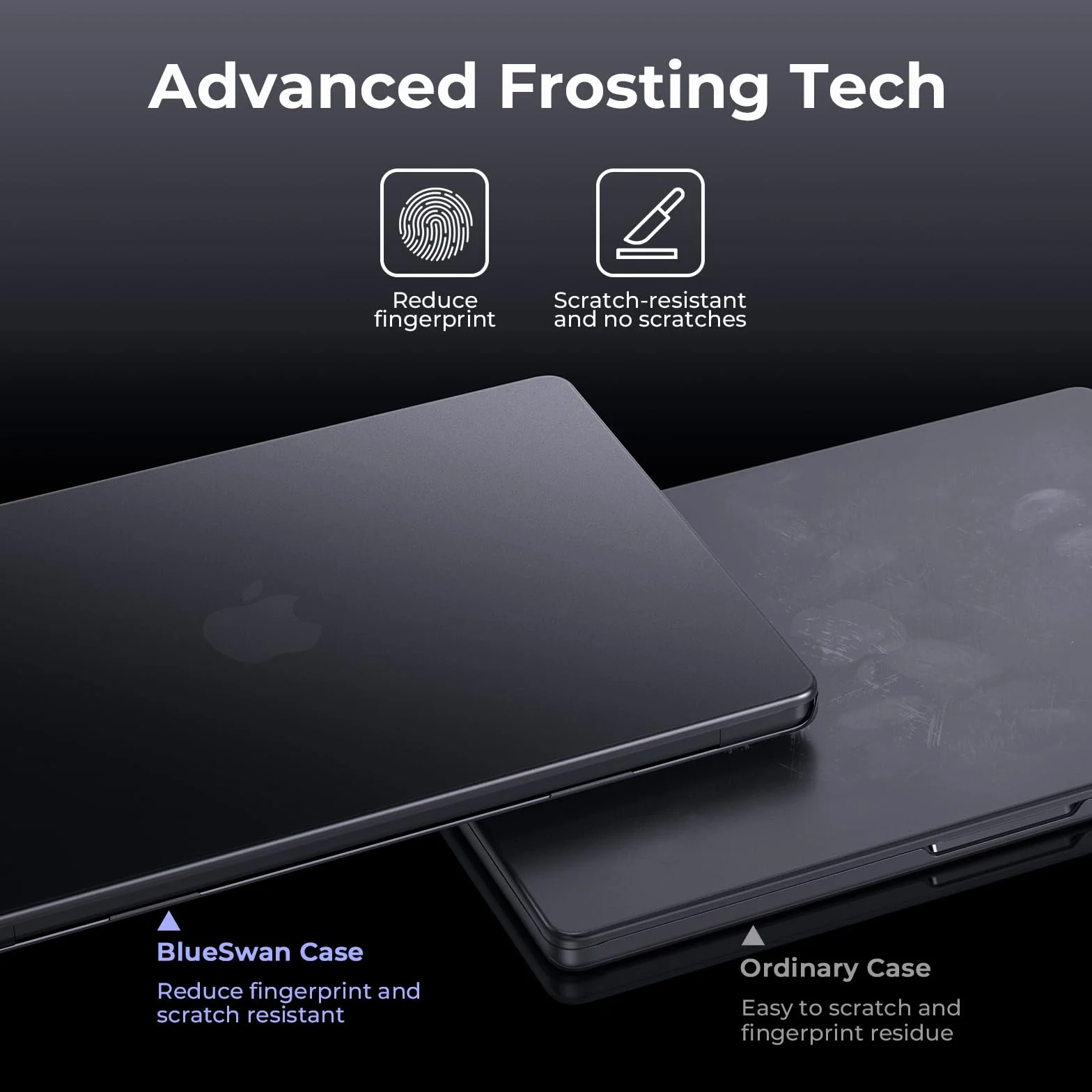 BlueSwan Coque MacBook Pro 14 Pouces M5 2026 2025 M4 M3 M2 M1 Pro/Max Protection Rigide Mate Noir