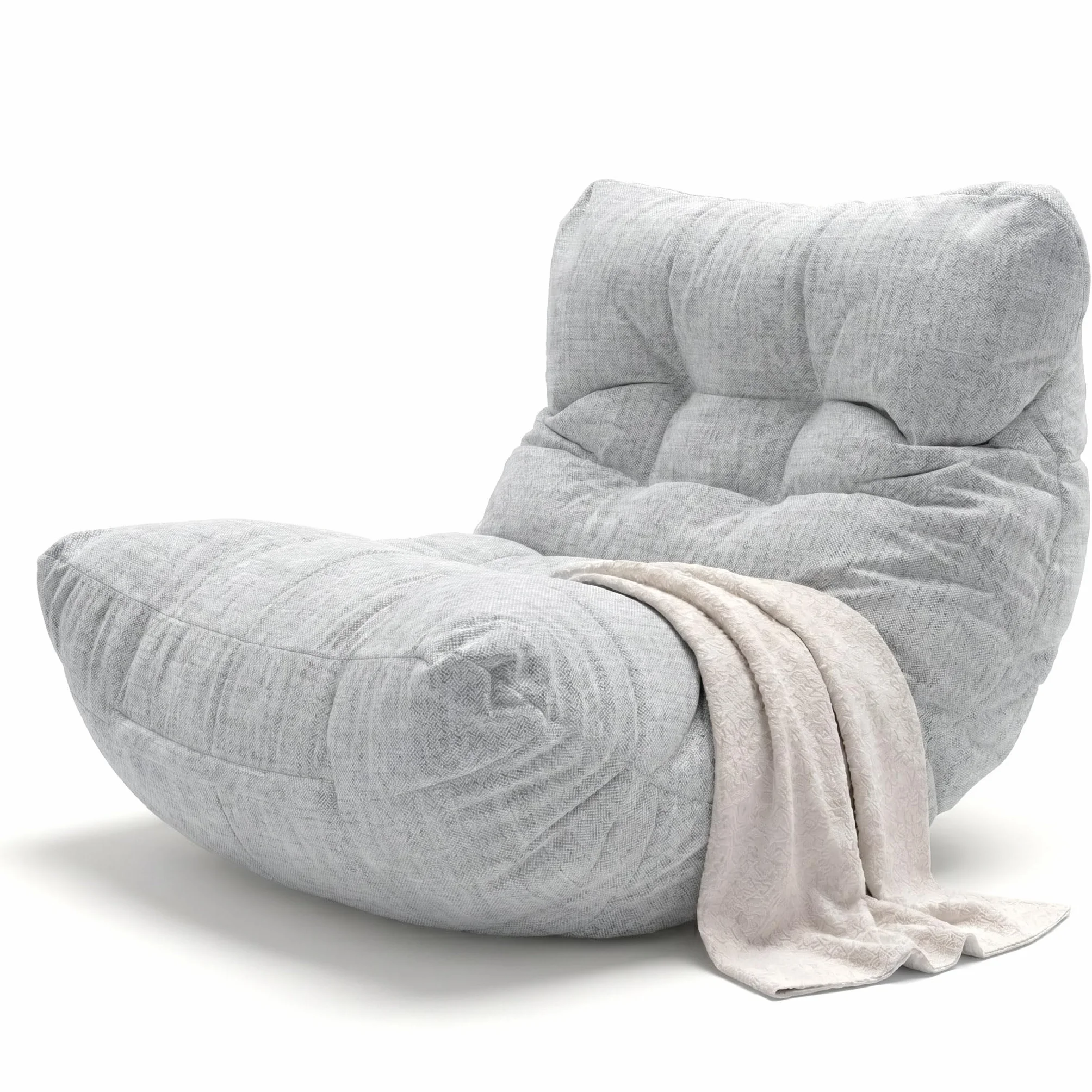 Aiire Fauteuil Pouf Extérieur Moderne - Pouffe Géant XXL Adulte avec Remplissage pour Jardin et Piscine - Gros Bean Bag XXL Gris Clair