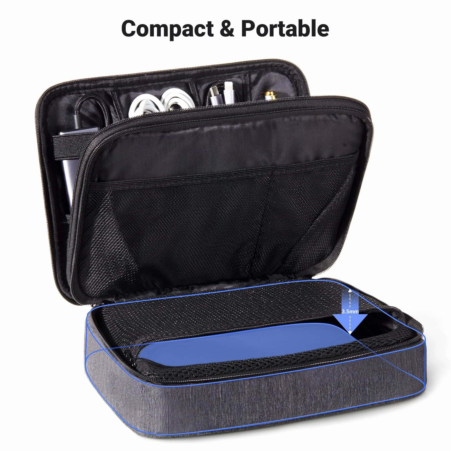 UGREEN Sac Câble Multifonctionnel Rangement Électronique Pochette Protection Voyage 2 Couches