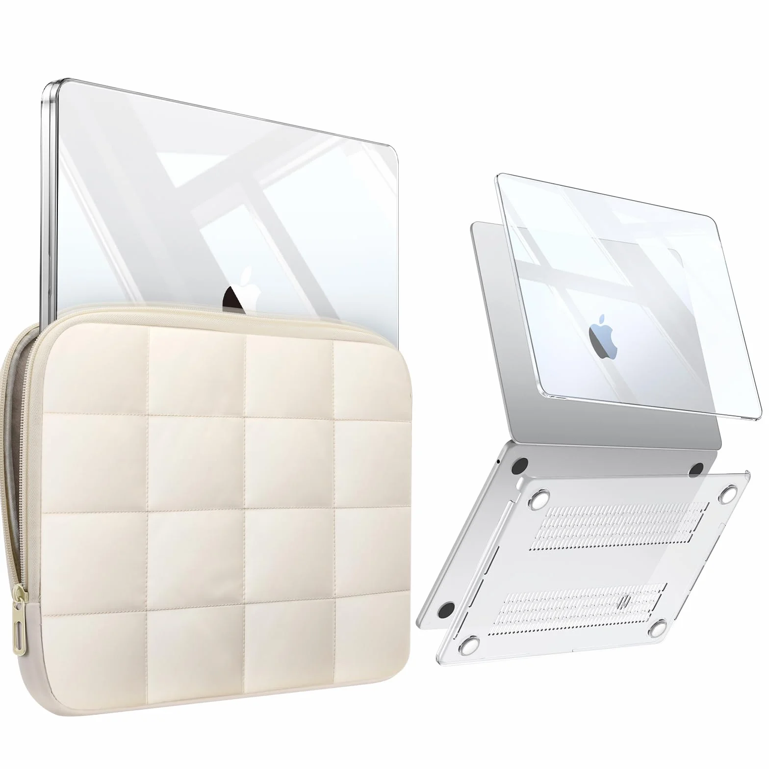 FINTIE Coque Housse MacBook Air 13.6 Pouces M5 M4 M3 M2 2026 2025 2024 2022 Beige