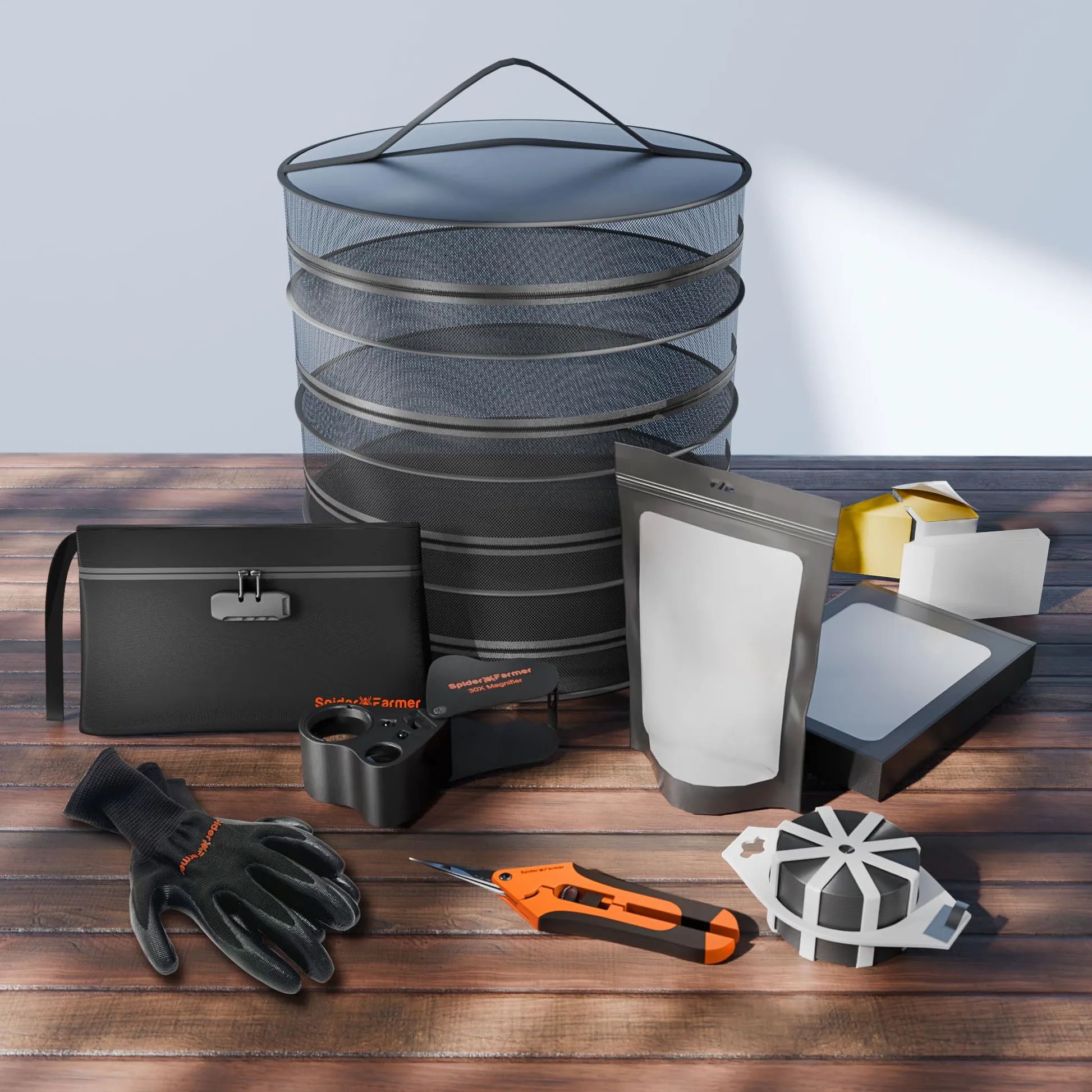 SF Spider Farmer Kit d'outils de Culture de Plantes 9 en 1 économique, spécialement conçu pour la Culture, la Taille, Le séchage et Le Stockage
