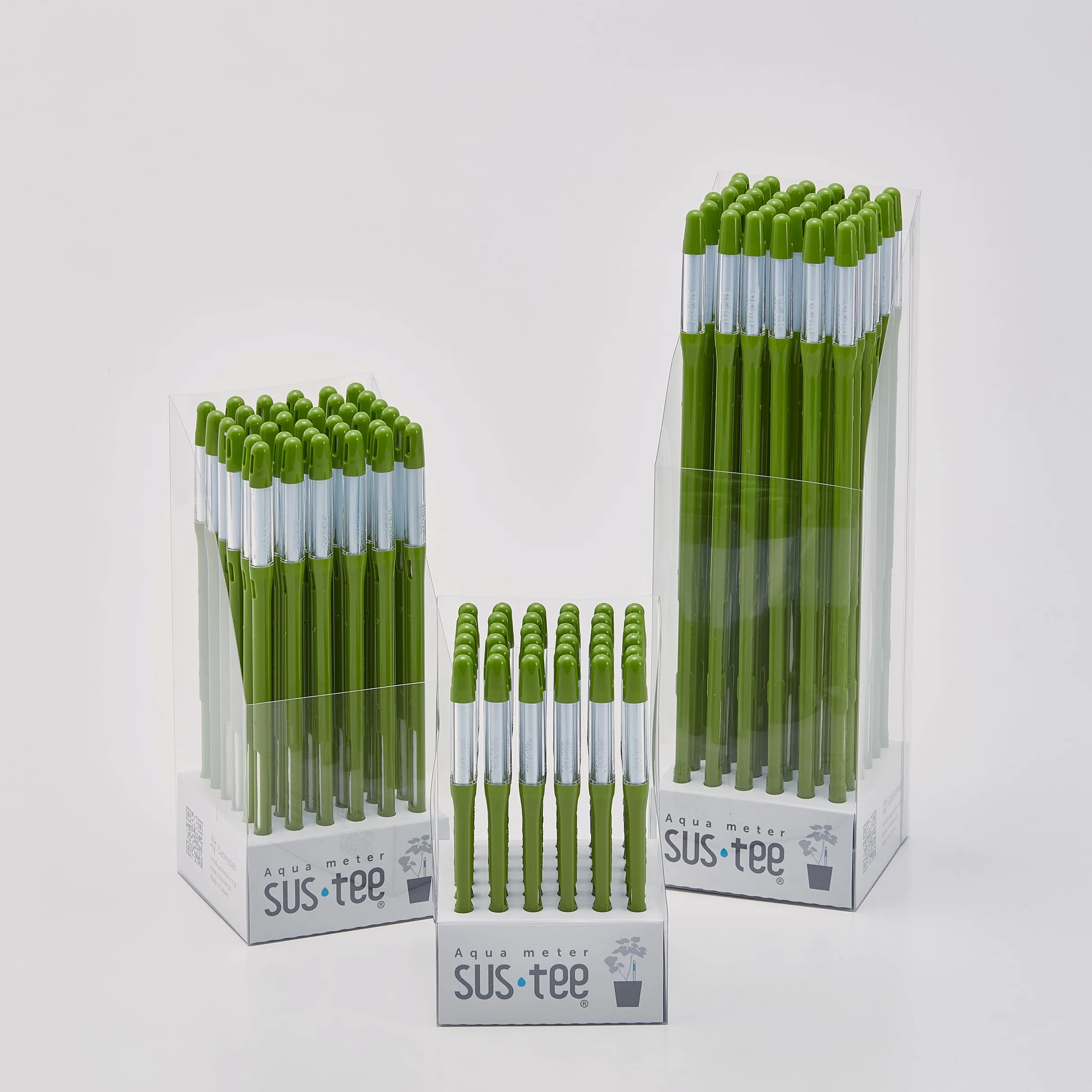 IPPINKA Aquamètre Sustee - Lot de 36 - Humidimètre pour plantes d'intérieur - Vert moyen - Rechargeable