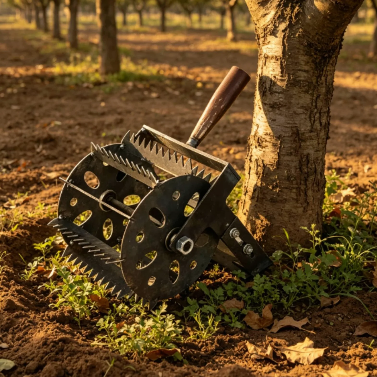Tête Désherbeur Manuel ntelé Désherbeur à Roues Fer Outil pour Jardin
