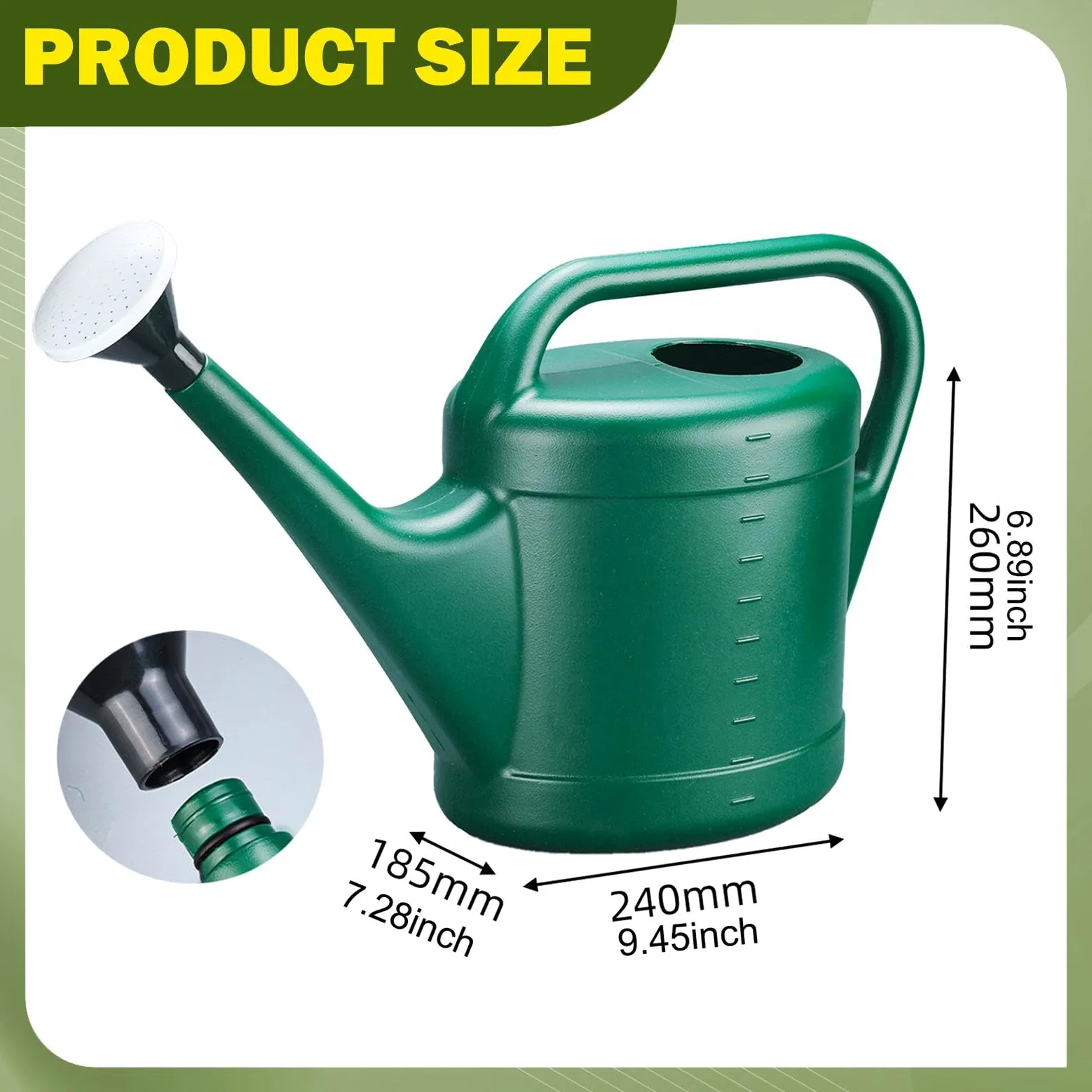Homyl Arrosoir Doté d'un Bec Long Buse Détachable Poignée Confortable Matériau PP Étanche Adapté à L'Arrosage des Plantes D'Intérieur et Extérieur Fleurs Lé, 10l