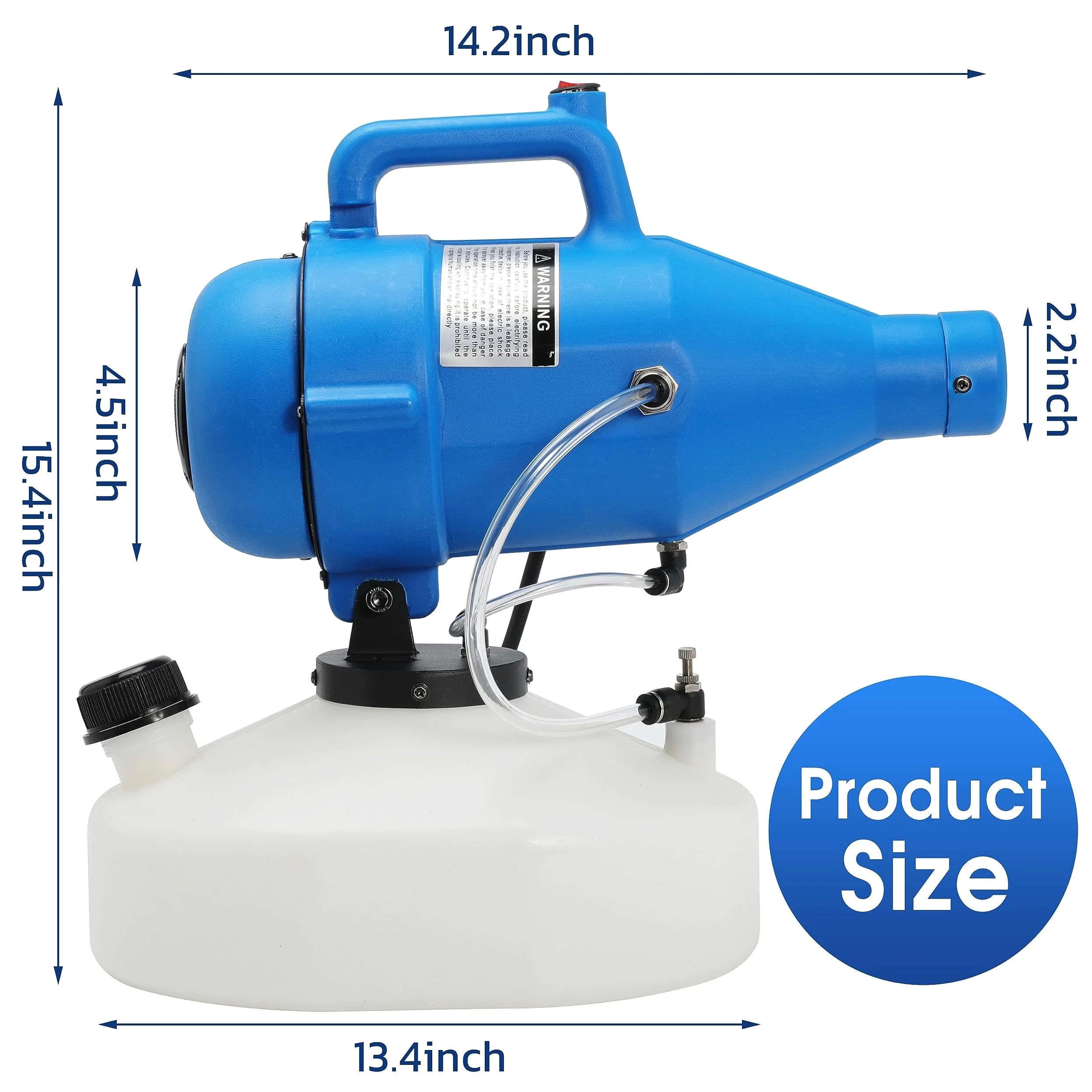 Pulvérisateur électrique portable ULV de 4,5 L avec cordon de 5 m pour maison, hôtel, église, école, pelouse et jardin