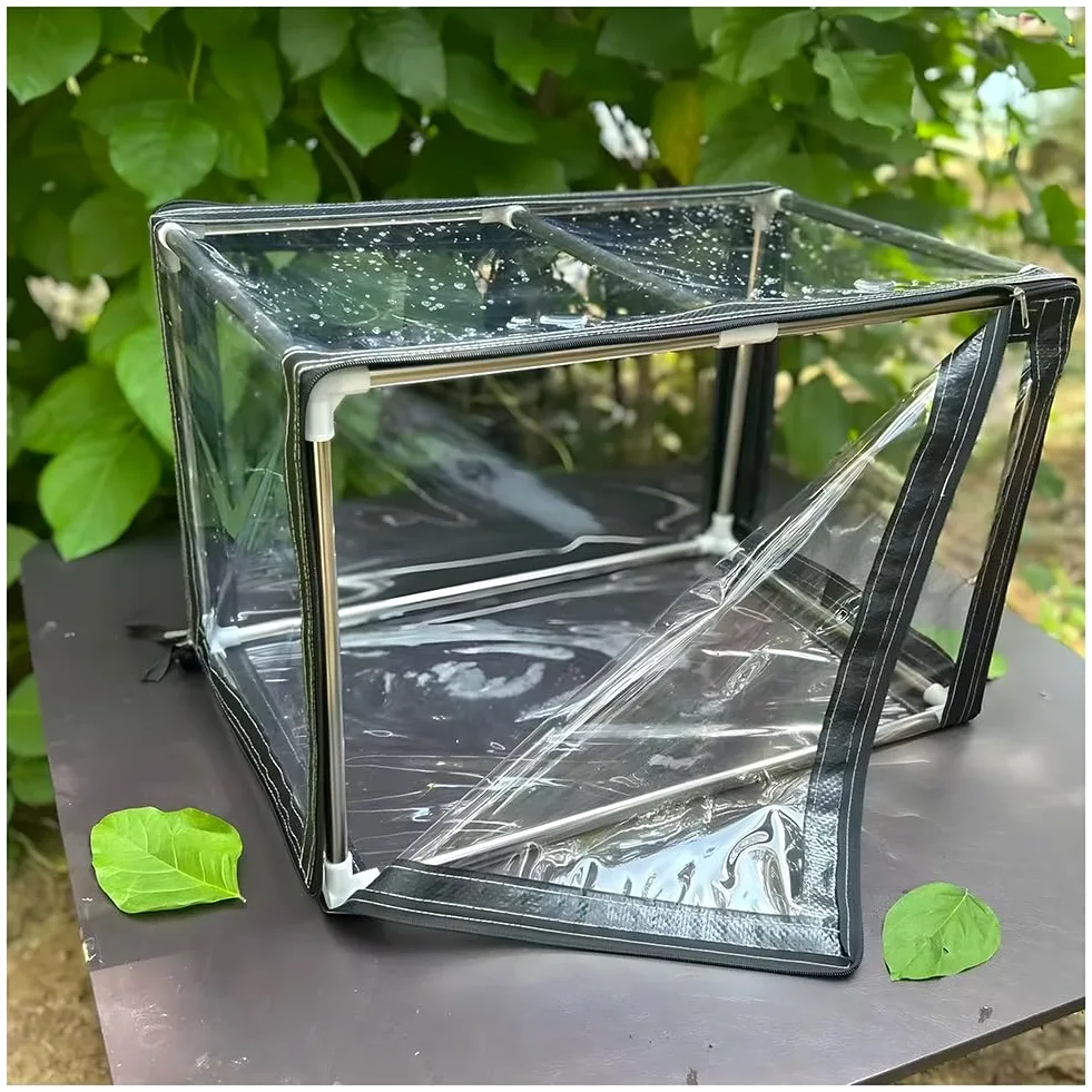 Zfmnoyev Mini Serre, Serre Portable pour Le Jardin, Tente De Culture pour Petites Plantes, avec Couverture en PVC Et Cadre en Acier Inoxydable, Facile À Assembler(70x30x30 cm/28x12x12 in)