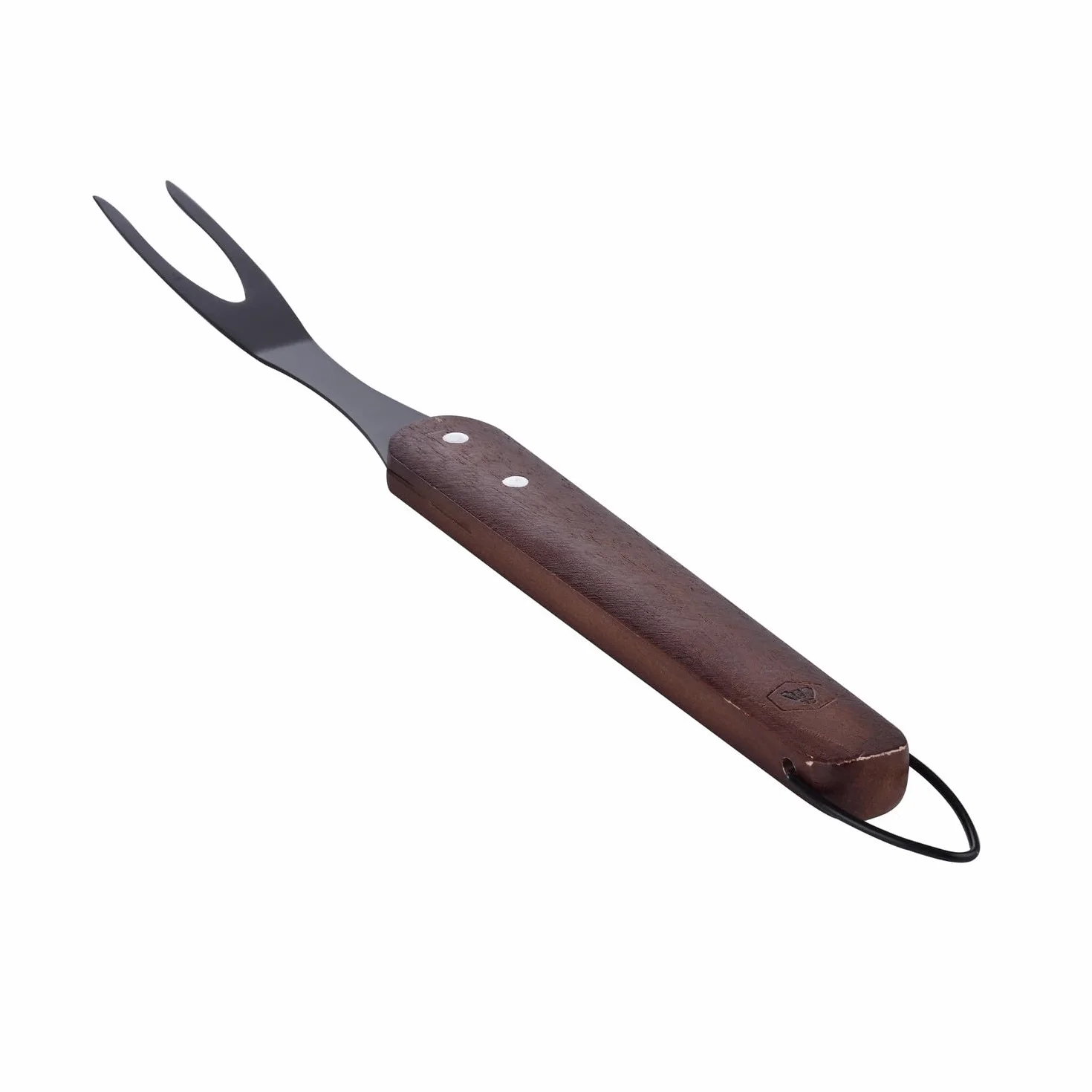 LAGUIOLE Black Edition Set 5 Ustensiles Barbecue, Manche Bois Caoutchouc, Acier Inoxydable, Silicone, Kit Voyage Camping Jardin