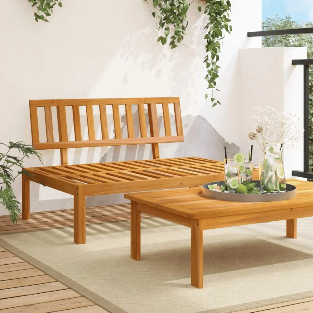 Canapé central palette de jardin bois massif d acacia