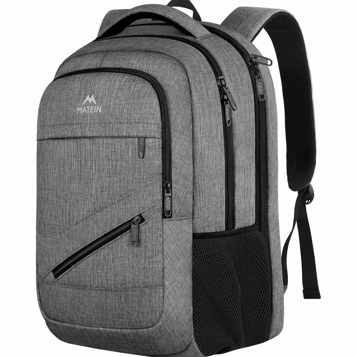 MATEIN Sac à Dos Ordinateur Portable 17 Pouces Imperméable Voyage Homme Femme Gris