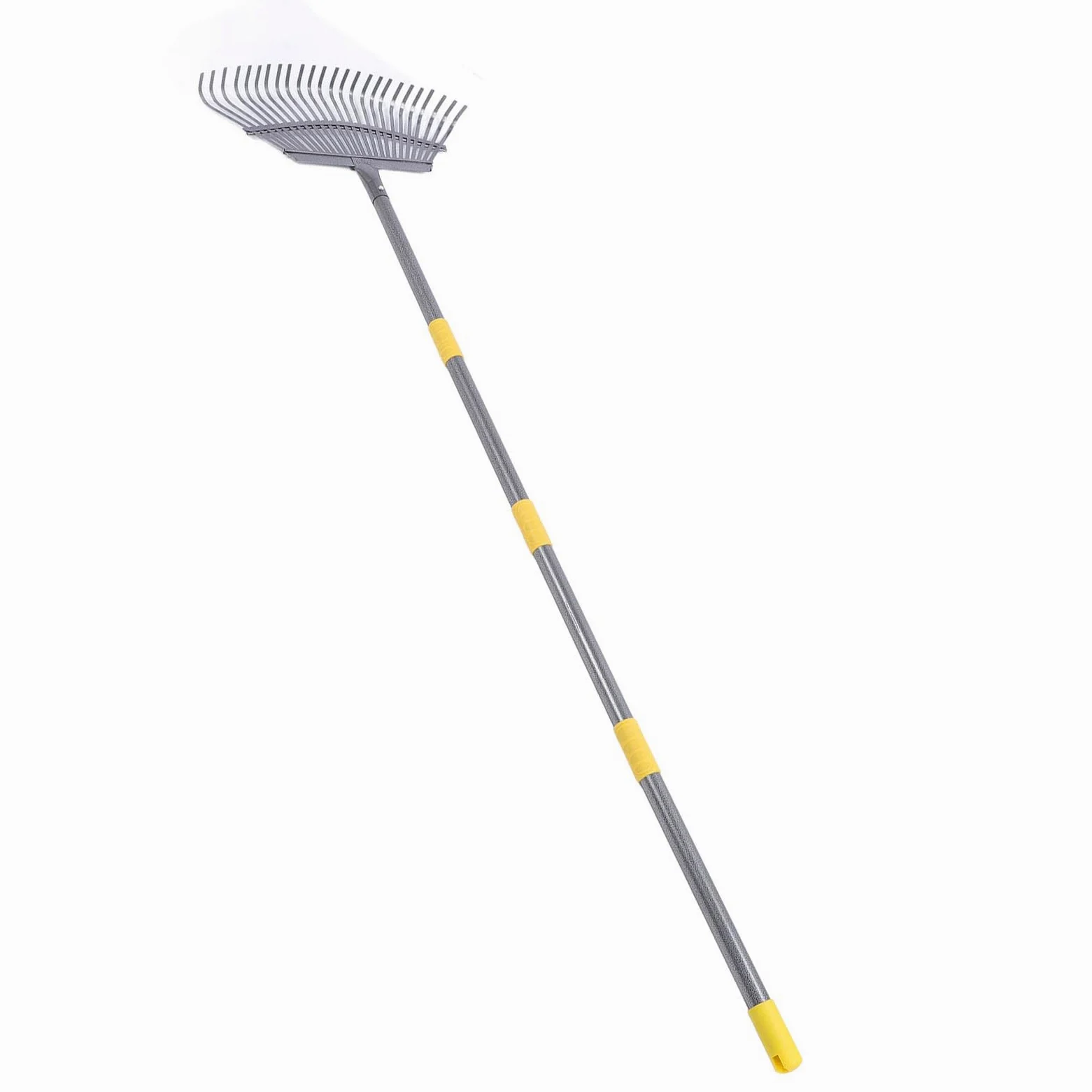 Yctze Râteau de Jardin avec 25 Dents – Râteau à Feuilles Larges pour Un Nettoyage de Pelouse sans Effort – Acier Inoxydable avec Poignée Confortable