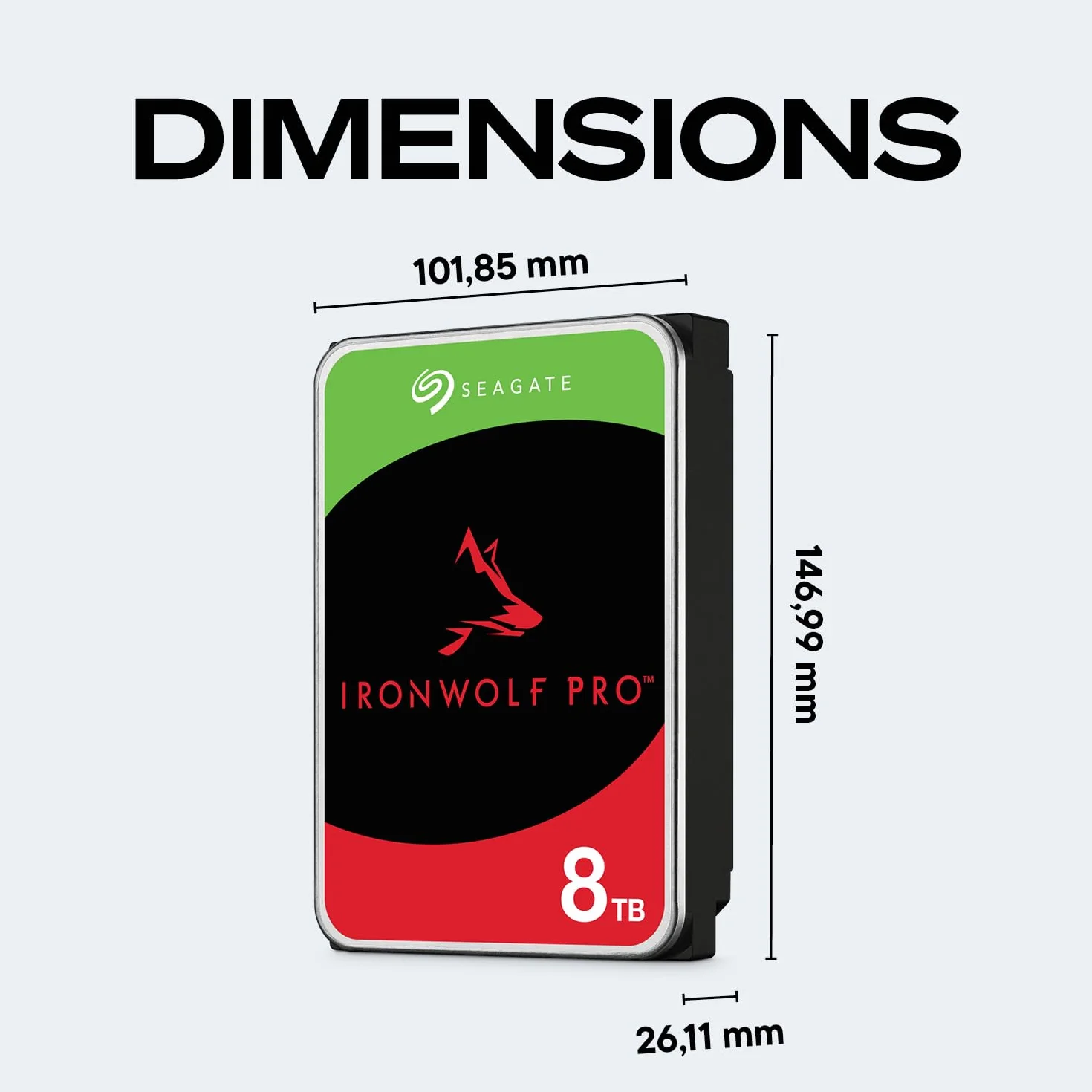 Seagate IronWolf Pro 8To Disque dur interne NAS HDD CMR 3.5 Pouces SATA 6Gb/s 7200 tr/min 256 Mo Cache ST8000NTZ01