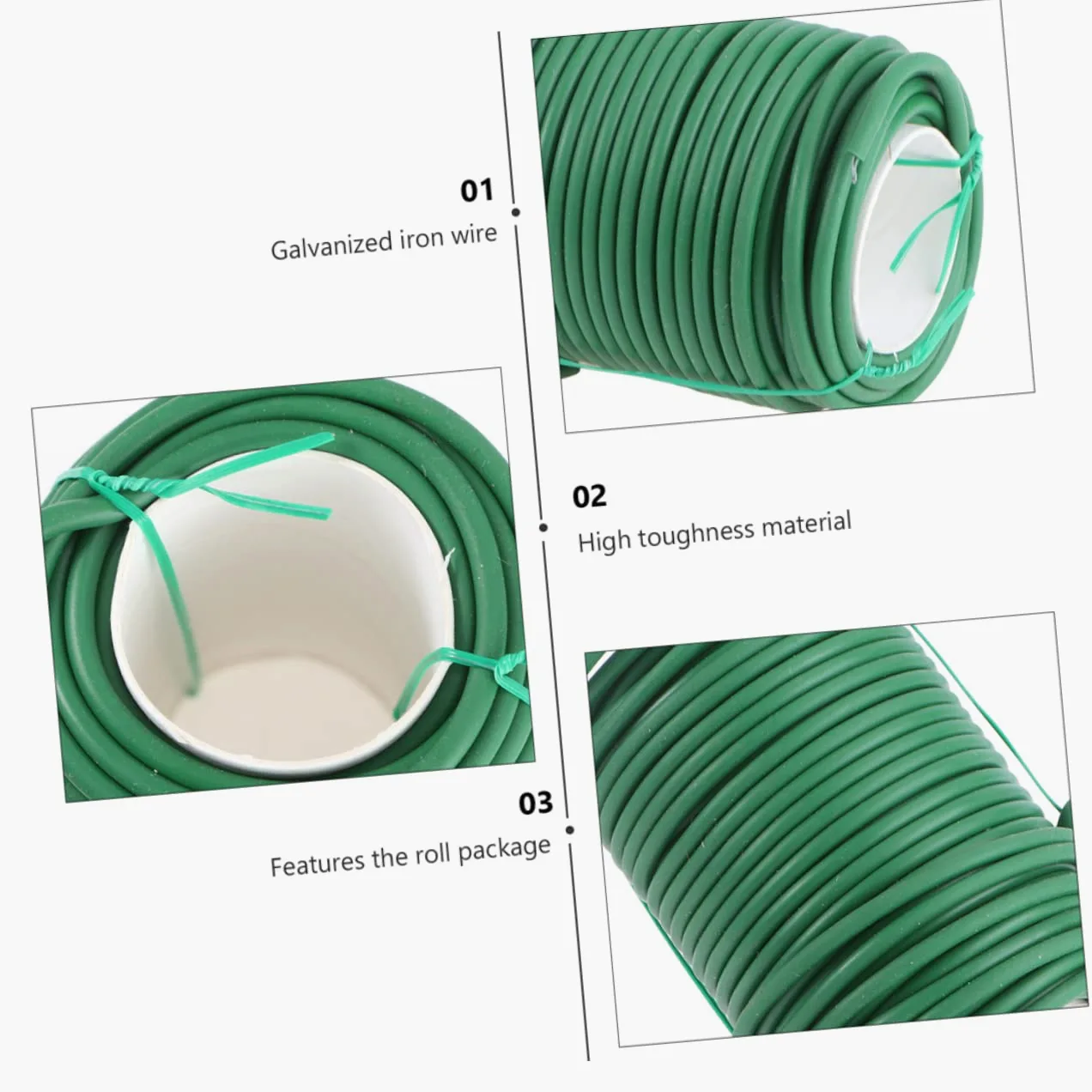 Happyyami Jardinage Verts pour Attacher Vigne et Fleurs 2 Rouleaux de Liens en TPR et Fer Accessoires Pratiques pour Sécuriser Plantes Jardin