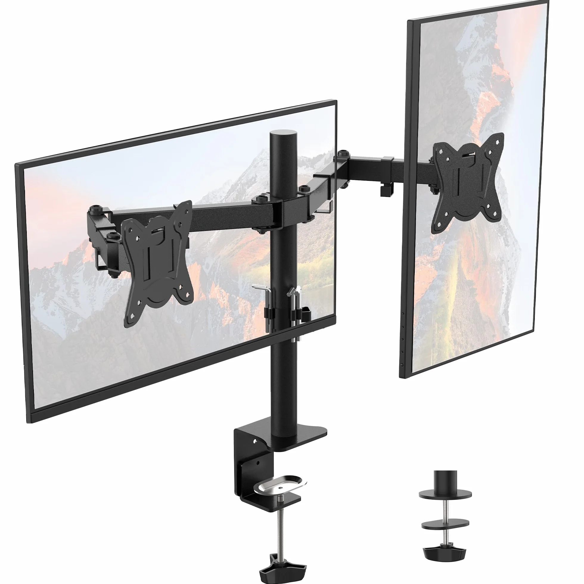 Bras Ecran PC VESA 75x100 360° Rotation ±90° Inclinable Hauteur Réglable 9KG Noir GRIFEMA GB2001-2