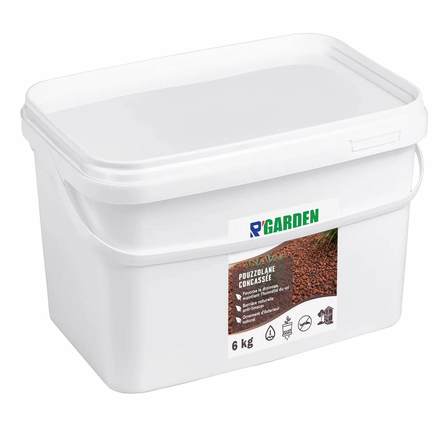 Pouzzolane concassée 6/12 mm Roche volcanique naturelle pour paillage drainage pH Neutre Longue durée 2 kg