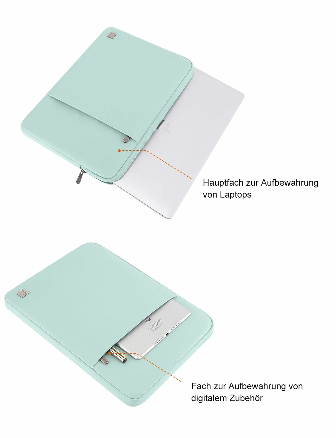DOMISO Housse Ordinateur 17 Pouces Imperméable Sacoche Protection PC Portable Menthe Verte