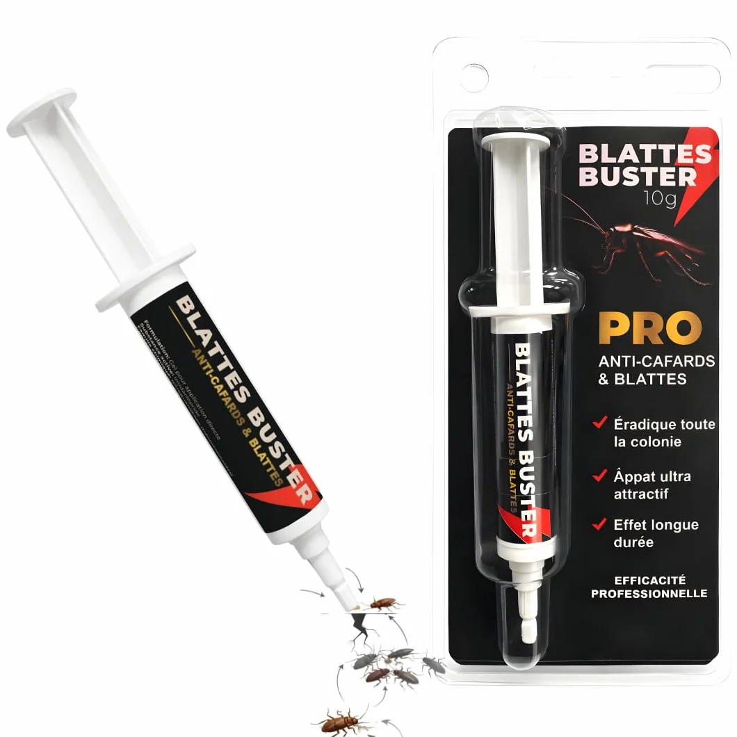 Blattes Buster Gel Anti-Cafards 10g Professionnel – Insecticide Appât Puissant Élimine Cafards et Blattes Protection Longue Durée Intérieur