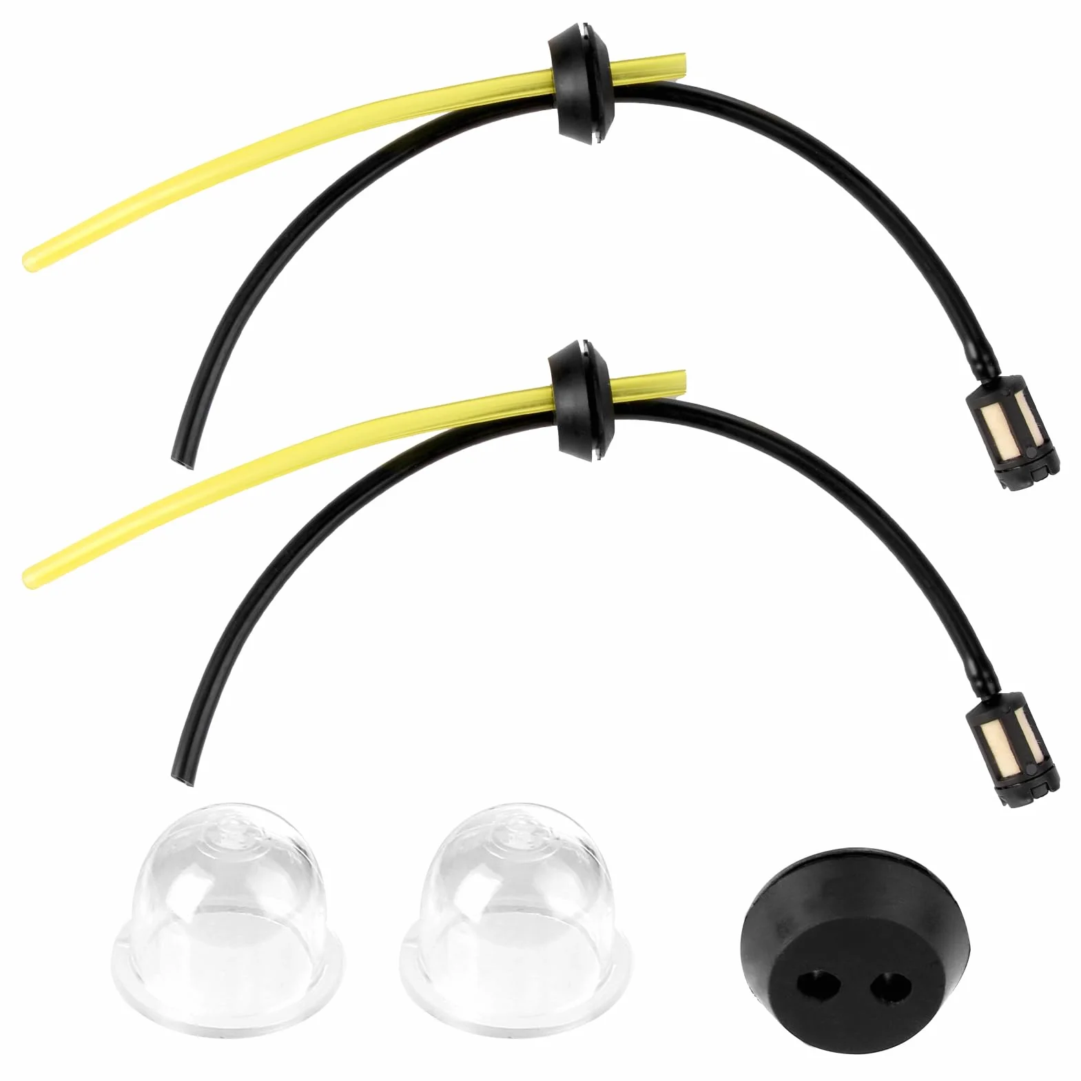 Lot de 5 Pièces Durite Essence Universelle avec Filtre pour Tondeuses Taille-Haies Débroussailleuses 2 et 4 Temps