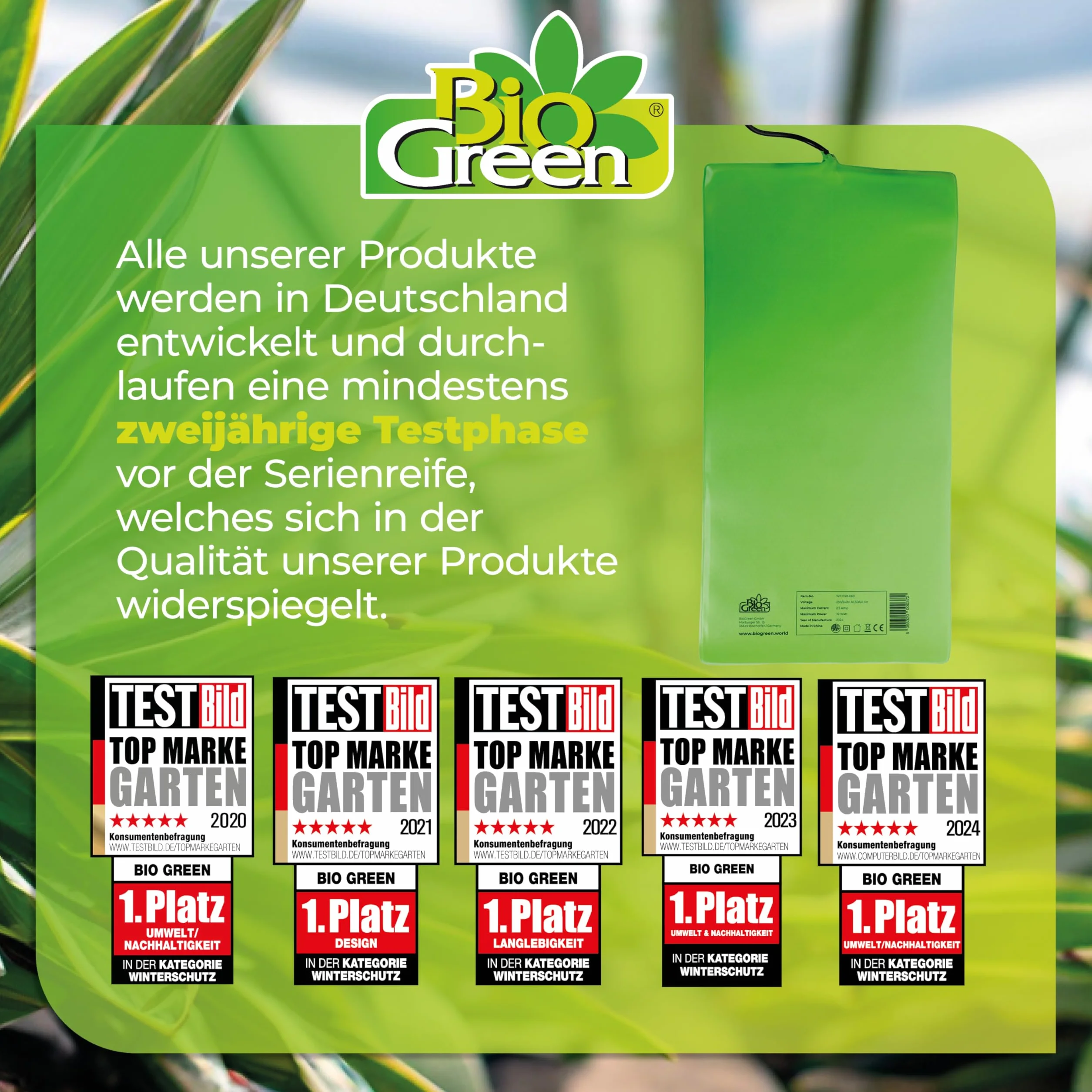 Bio Green WP 030-060 Plaque Chauffante 0,30 x 0,60 m 32 W