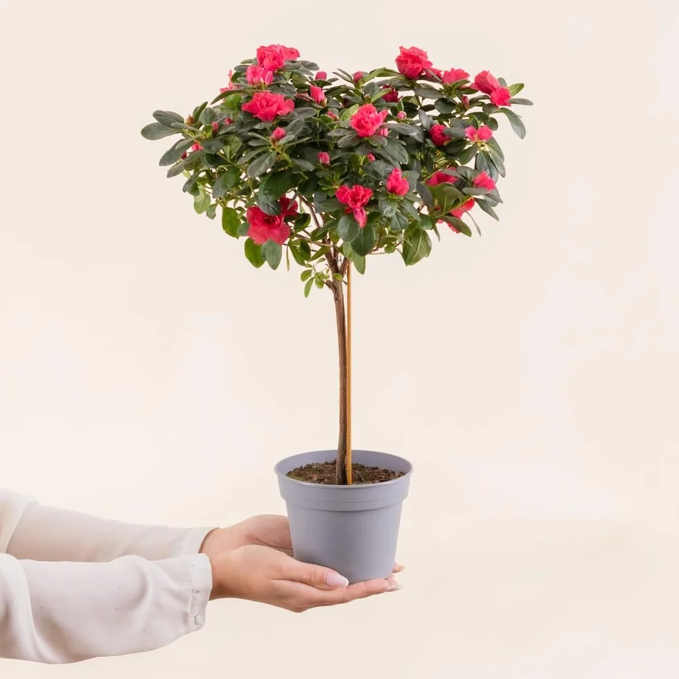Azalée Tige Rose avec Cache Pot 45/50 cm Fleurs Fraiches Plante Florissante Cadeau Mamie