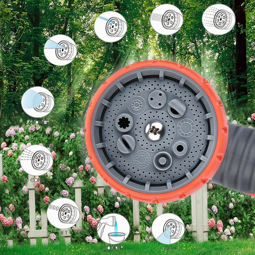 Tuyau d'arrosage extensible, 3 x 30,5 m pour jardin, tuyau d'arrosage rétractable, tuyau d'arrosage extensible avec double noyau en latex solide, avec pistolet pulvérisateur en métal