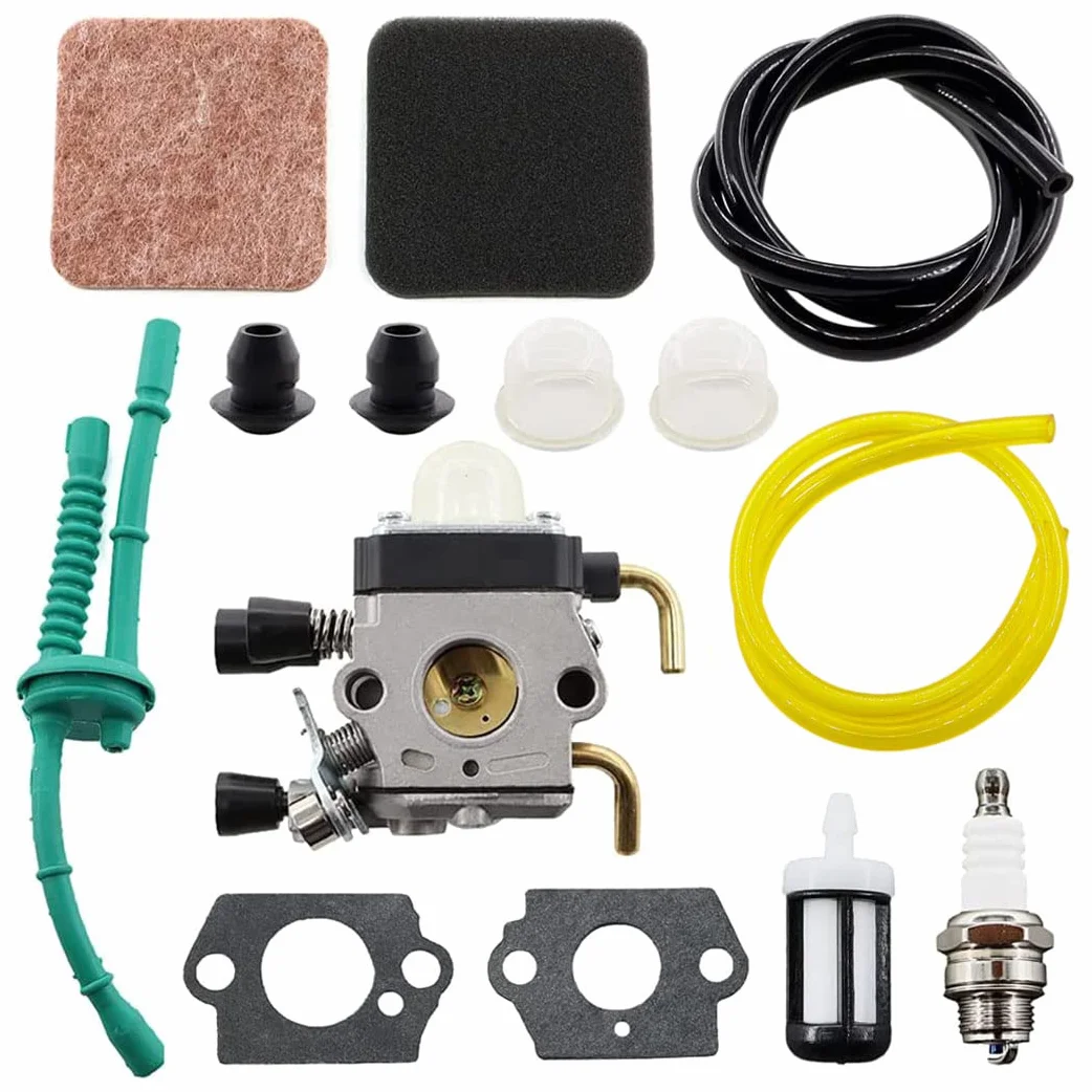 MCHNIC Carburateur avec filtre à air jeu de tuyaux de carburant pour STIHL HS75 HS80 HS85 HL75 HL75K FH75 HT70 HT75 KM80 KM85 KM85R SP80 SP85 FC75 FC85 FS75 FS85 Taille-haie