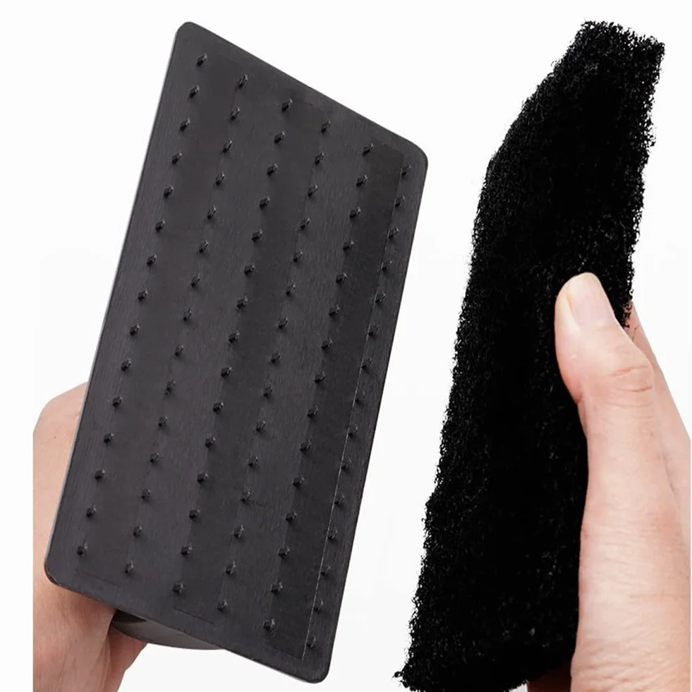 Tampons à Récurer à Dessus Plat Anti-Rayures Noir avec Grattoir 6 Pouces pour Plaque Chauffante
