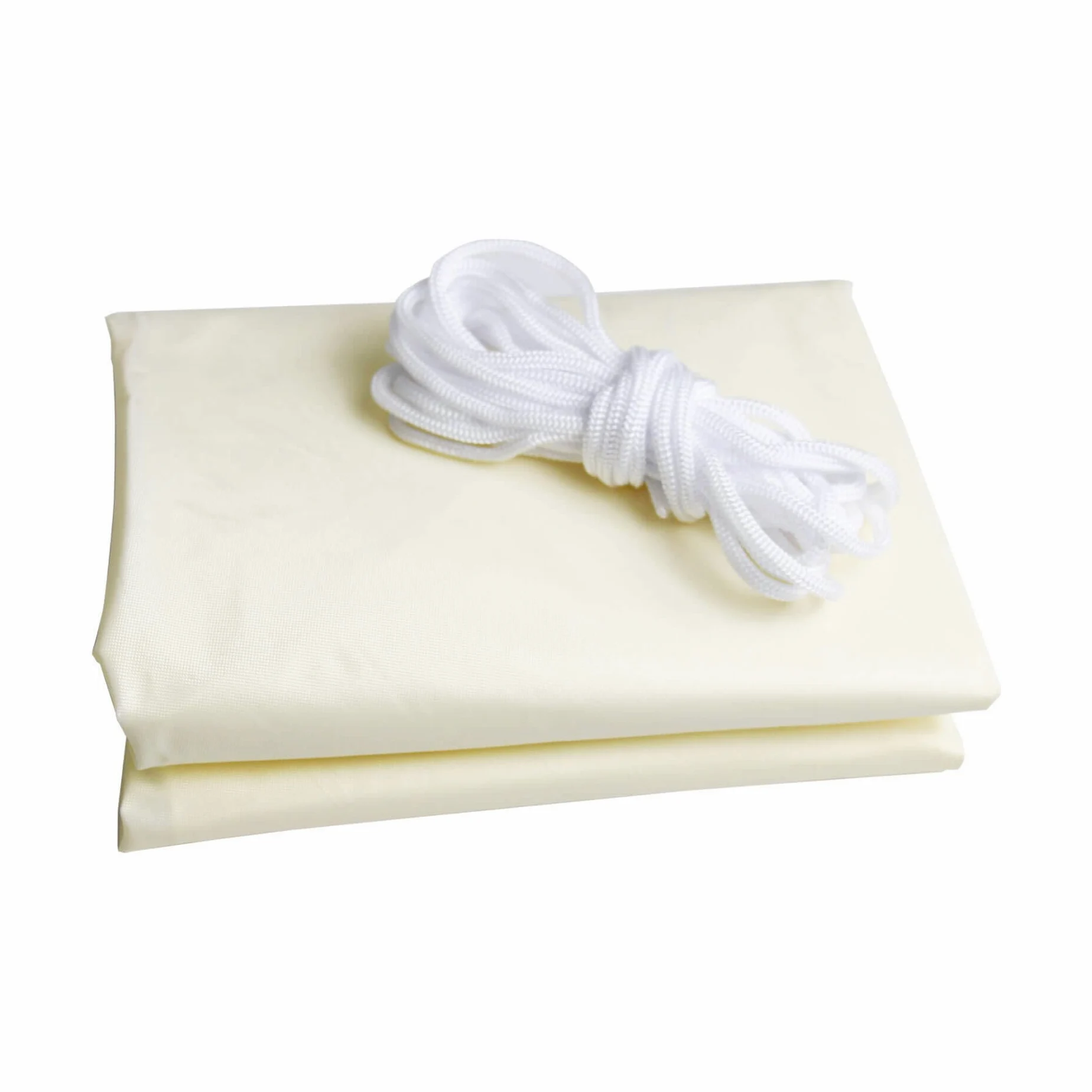 Rebecca Mobili Voile d'Ombre Triangulaire, Toile d'Ombrage Imperméable, Blanc Crème, Polyester, avec Anneaux et Cordes, pour Jardin Terrasse - Dimensions : 5x5x5 m - Art. RE6974