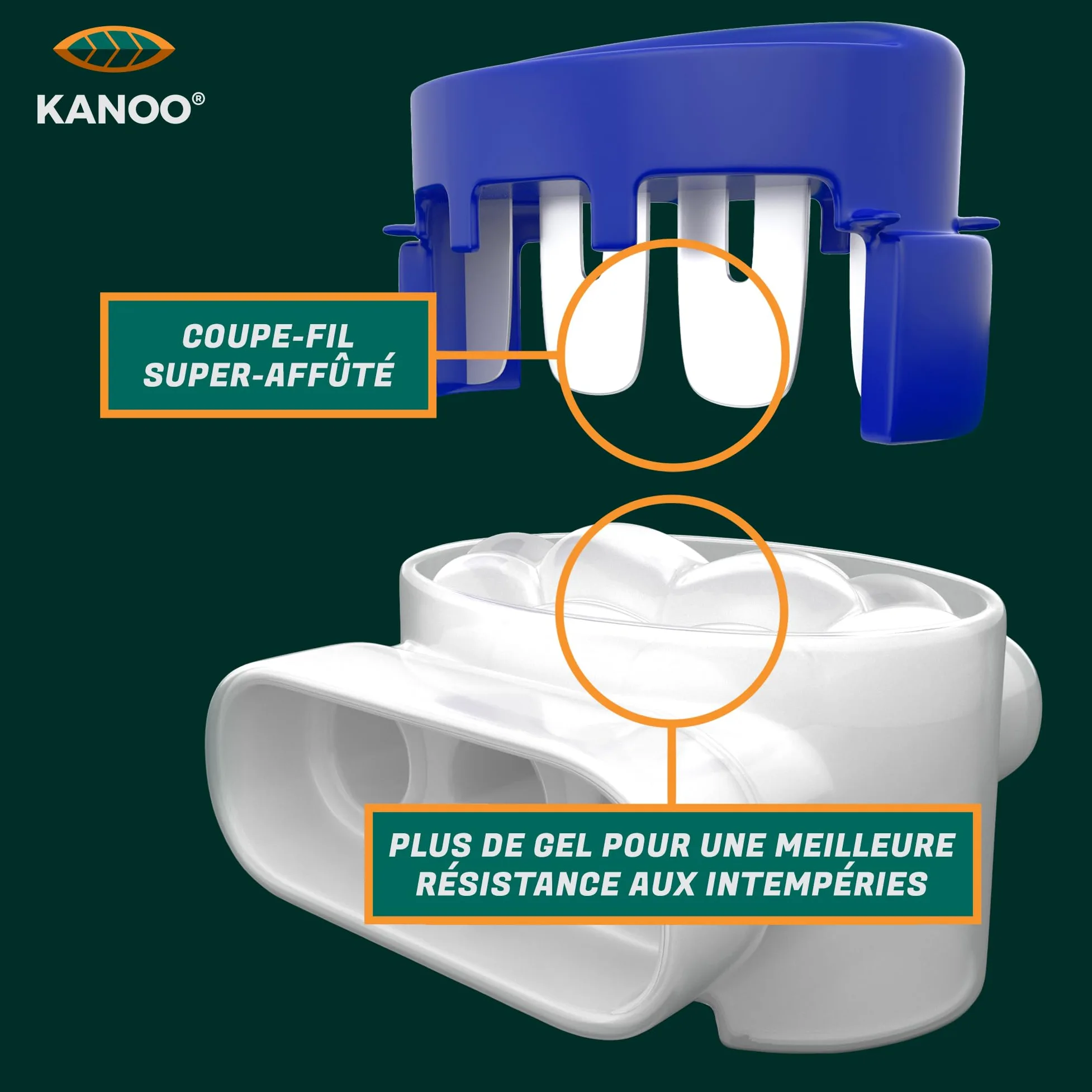 kanoo® Kit d'installation pour robot tondeuse avec câble de délimitation de 150 m + 300 piquets + 20 connecteurs de câble