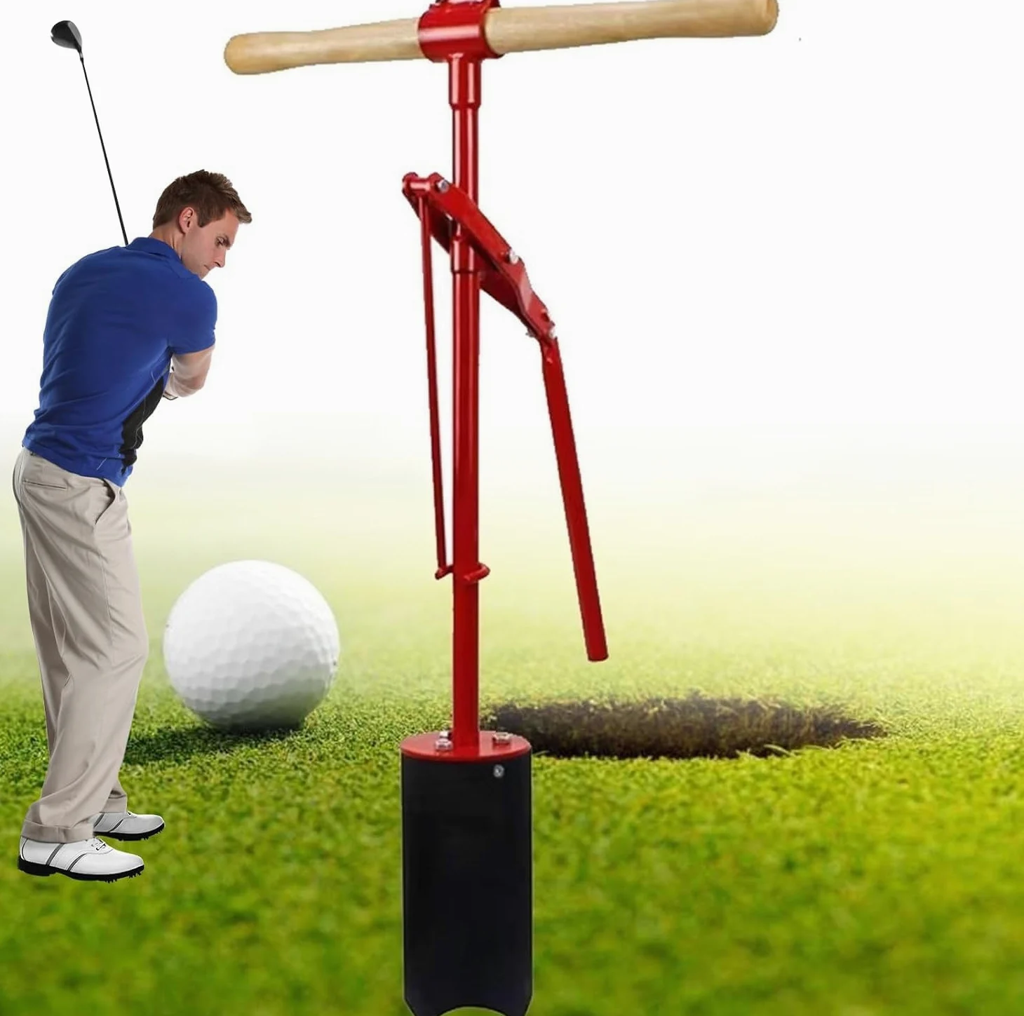 Coupe-trou de golf, outil portable en acier inoxydable de 115 mm pour la pratique en plein air et l'utilisation de la pelouse, outil de terrain de golf facile à utiliser