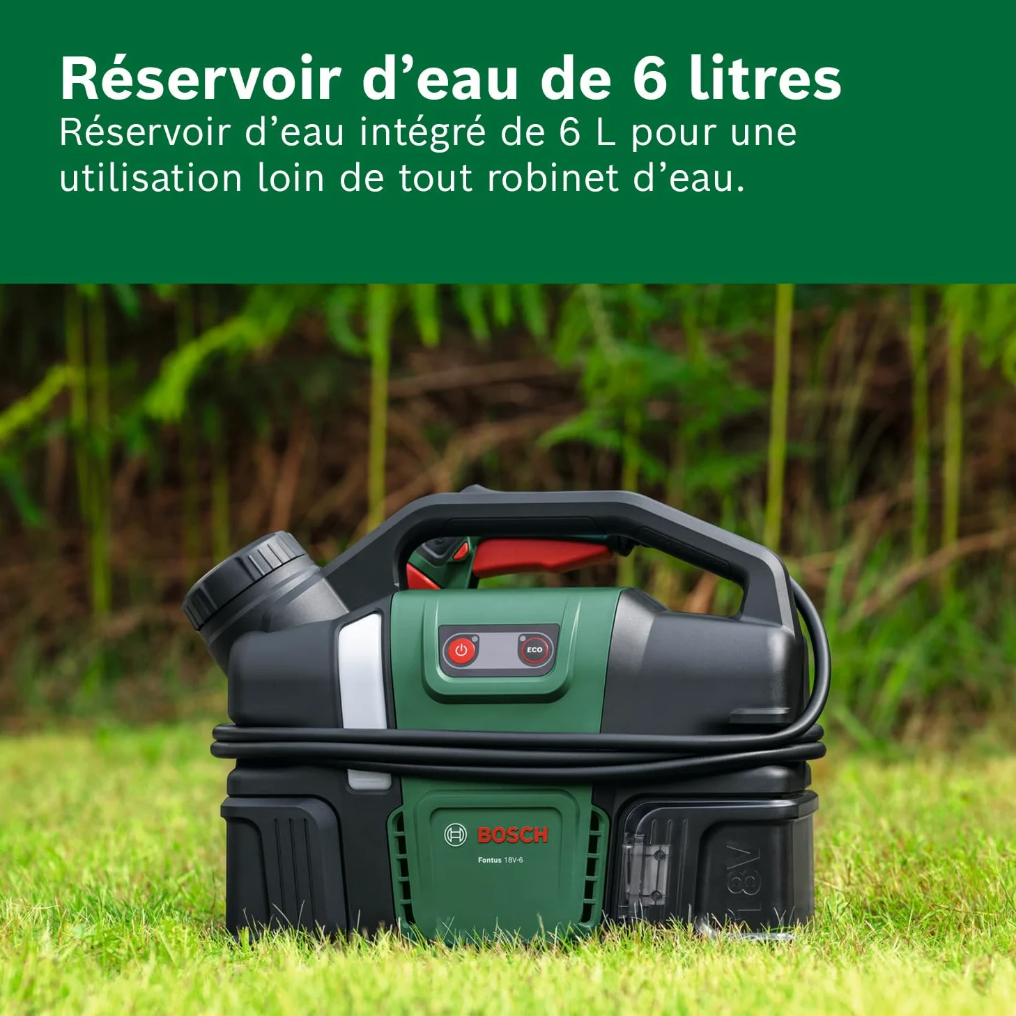 Bosch Nettoyeur haute pression portable Fontus 18V-6 pour vélo