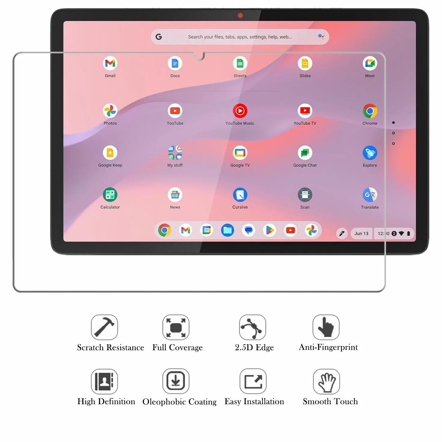 Lot de 2 protecteurs d'écran en verre trempé 9H pour Lenovo IdeaPad Chromebook Duet 11" modèle 11M889