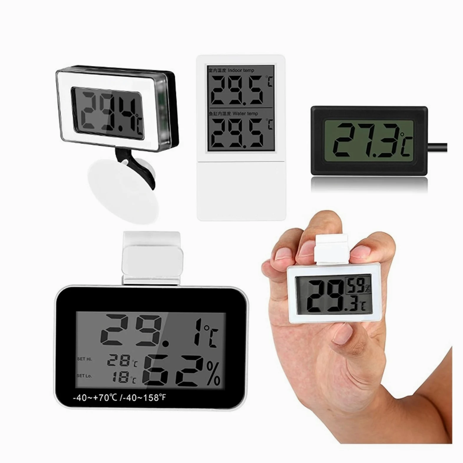 Thermohygromètre Mini LCD Numérique Température Humidité Mètre Intérieur Extérieur Bureau Hygromètre Thermomètre Aquarium Instrument De Mesure