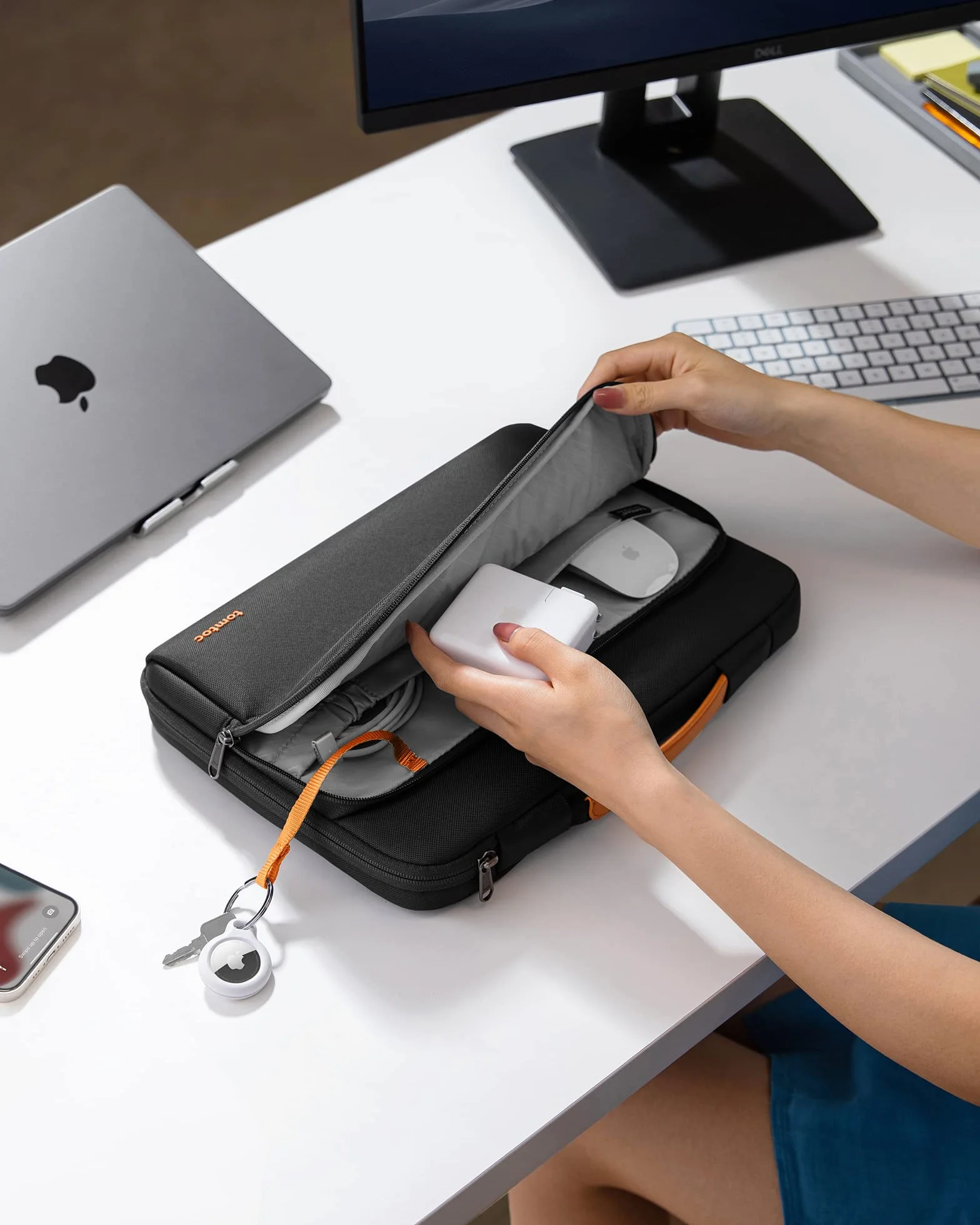 Tomtoc Housse de Protection Antichoc 360° pour MacBook Pro 14 Pouces M5 Pro/Max A3426 A3427 2026, Sacoche Ordinateur avec Poignée