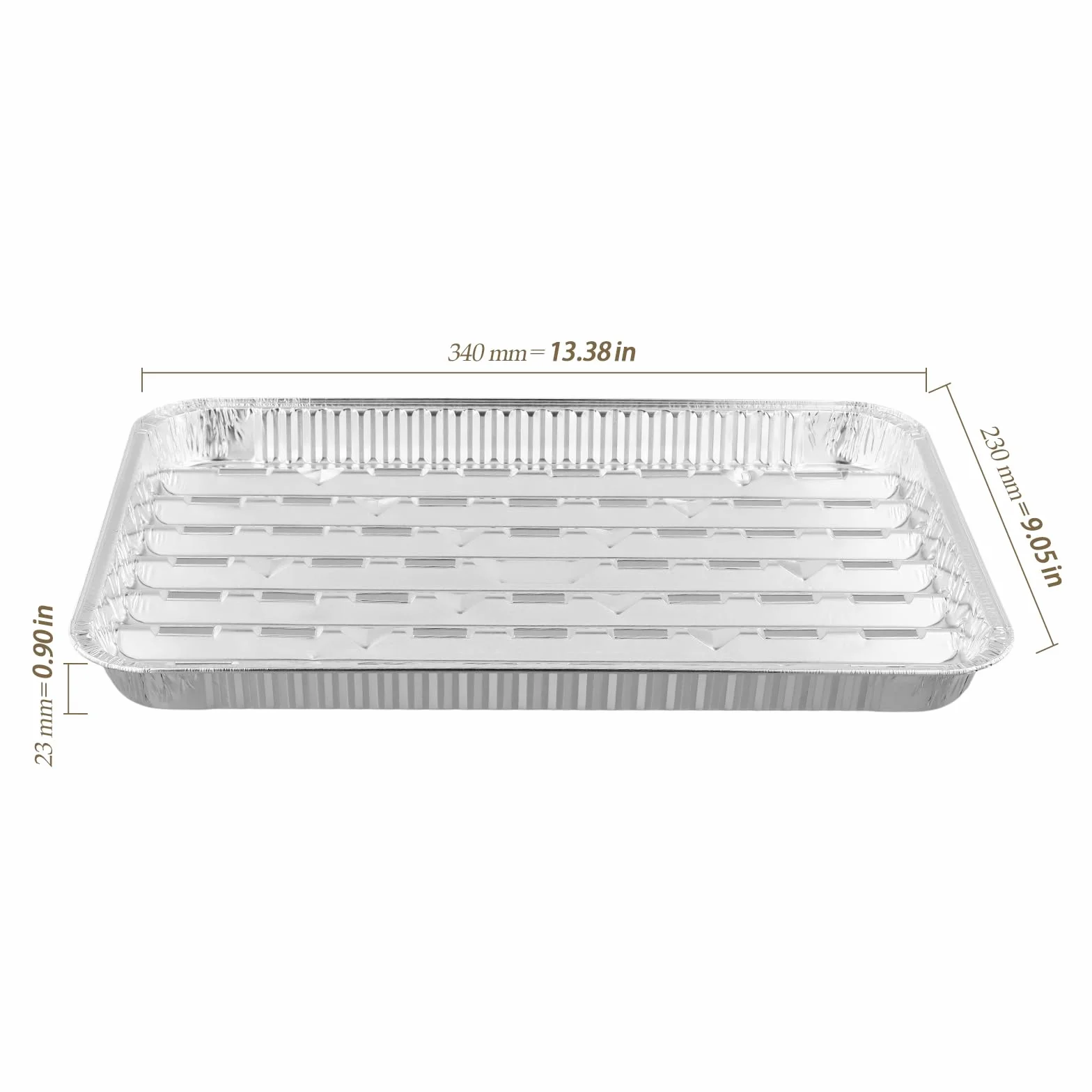 Barquettes Aluminium Jetables Lot de 40 - 340 x 230 x 23 mm - Barbecue Four Congélation Cuisine Argenté