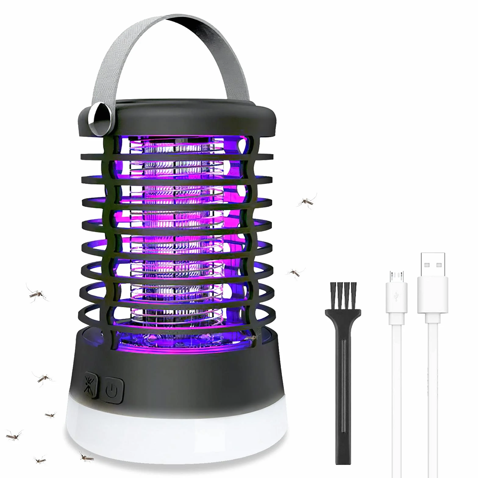 Lampe Anti Moustique Rechargeable 3 en 1 IP66 2200mAh USB Piège à Moustiques pour Intérieur et Extérieur