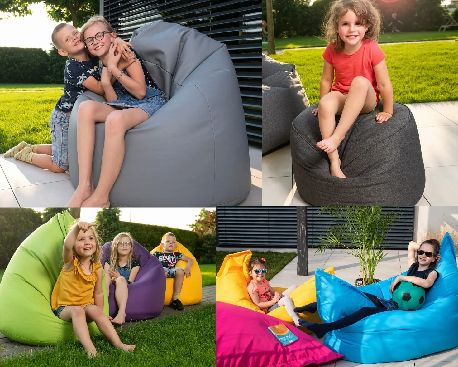 Chilly Pilley Fauteuil Pouf Coussin De Sol avec Remplissage EPS Pouf Géant Intérieur Extérieur Imperméable Multifonctionnel Bleu Foncé Ø 125 cm